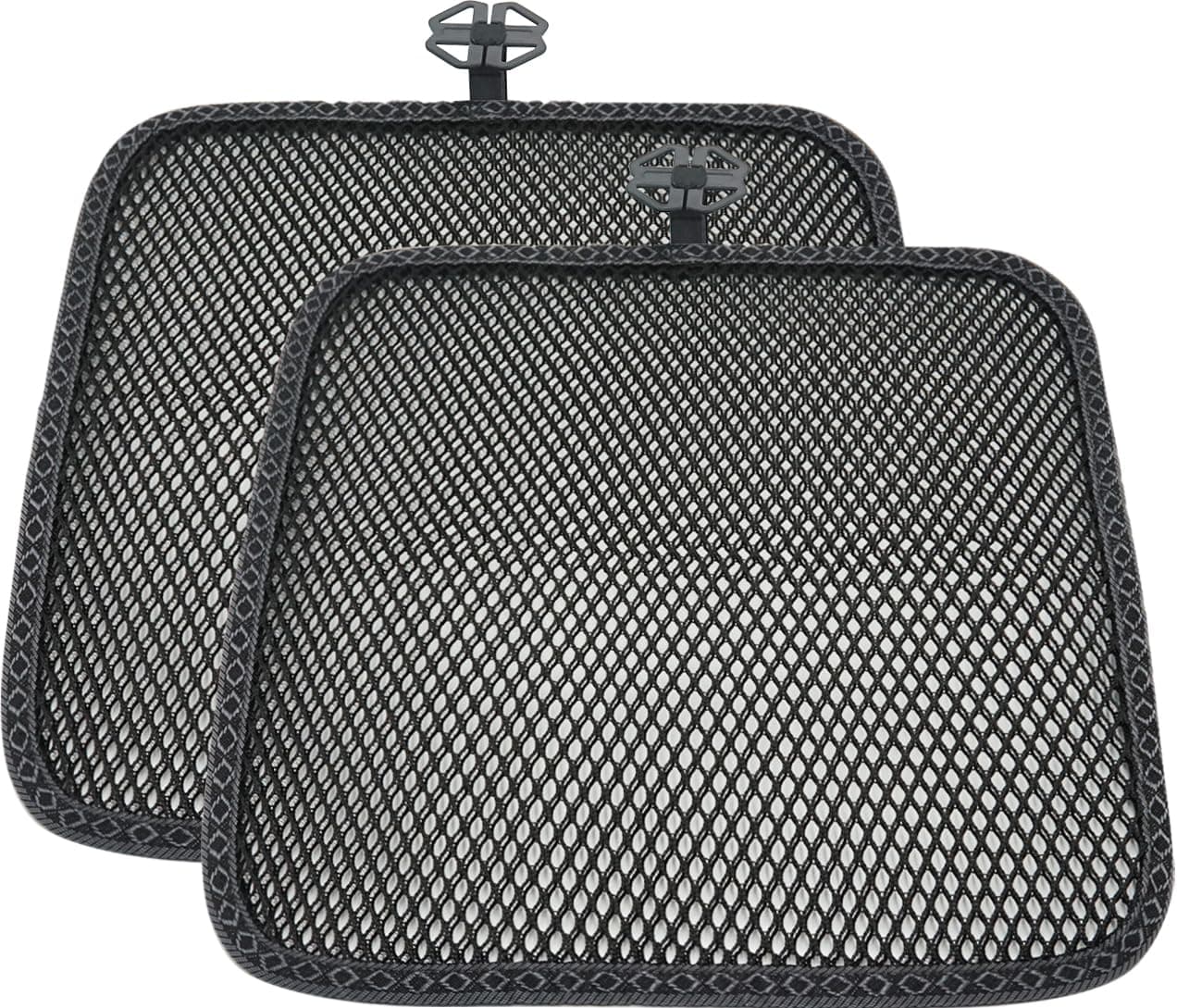 Carrotez 2 Pack Double Breathable 3D Air Mesh Car Seat Cool Cushion Cover pad for Cars Front Seats Cool Chair seat, car seat Pads, Home Office Chair, Wheelchair, 17.75" x 17.75" (Black)