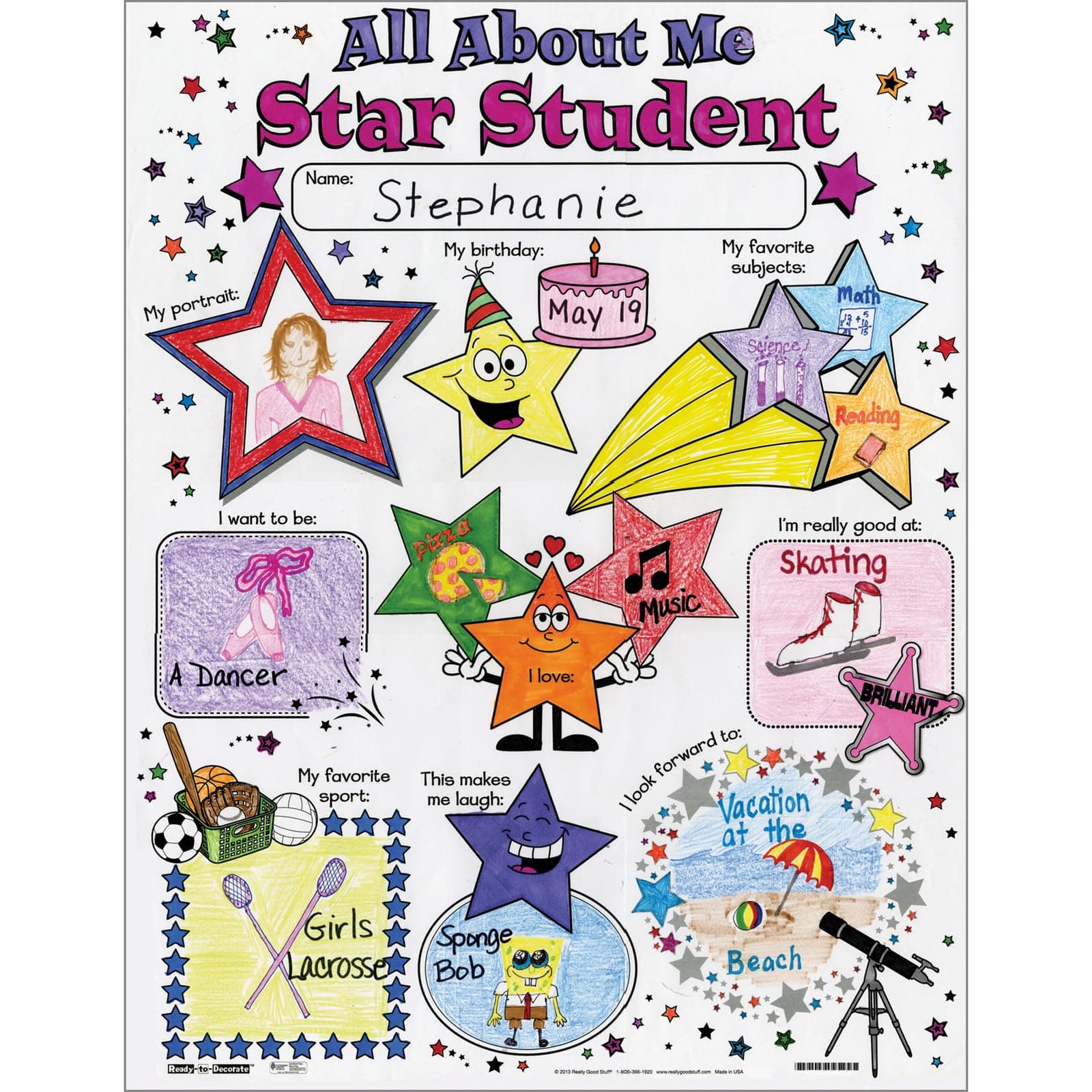 Ready-to-Decorate All About Me Star Student Posters - 24 Posters