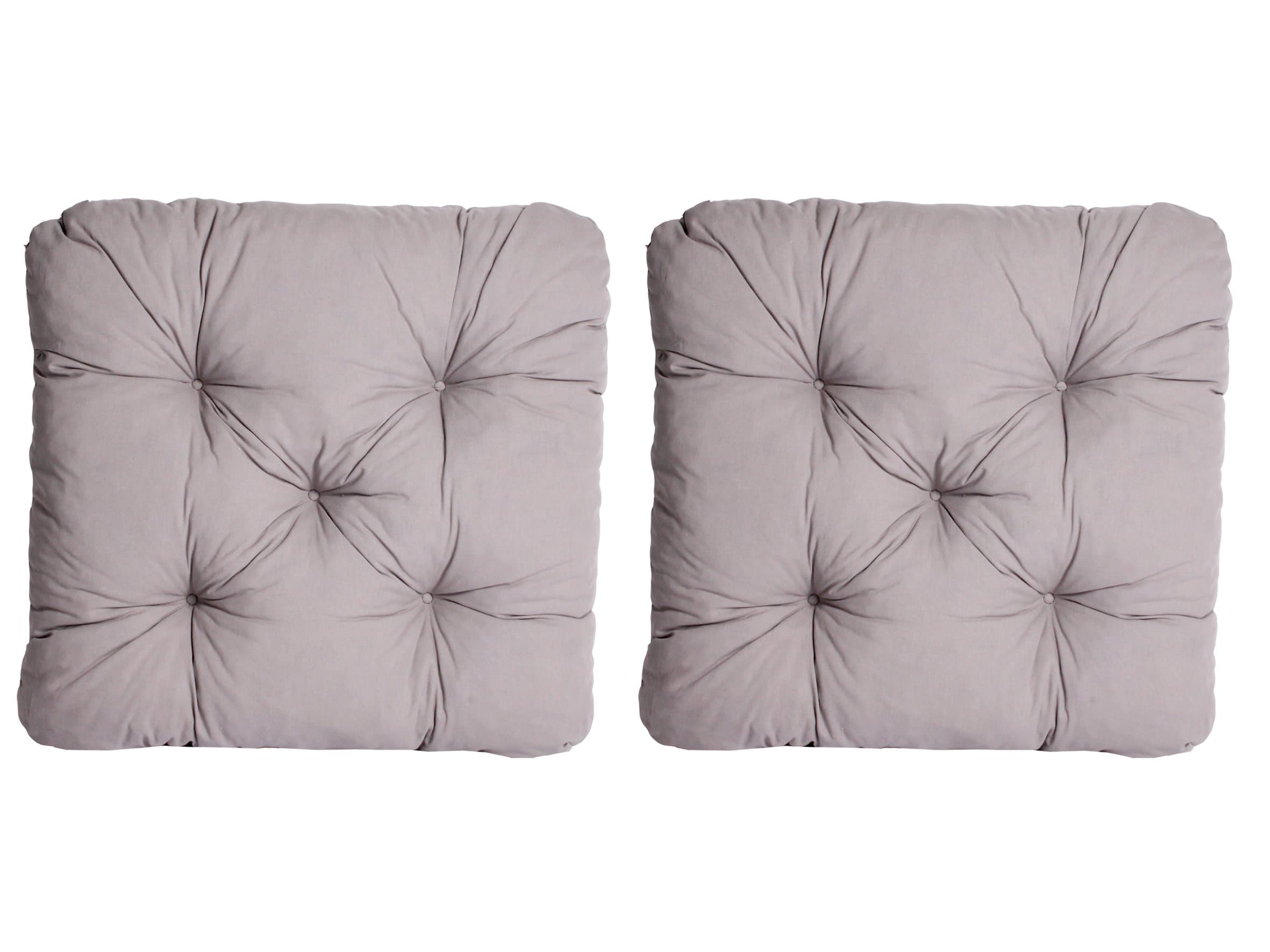 Ambientehome 90029 50 x 50 x 8 cm EVJE Soft Seat Pad Cotton Cushion Kitchen Garden Dining Chair - Light Grey