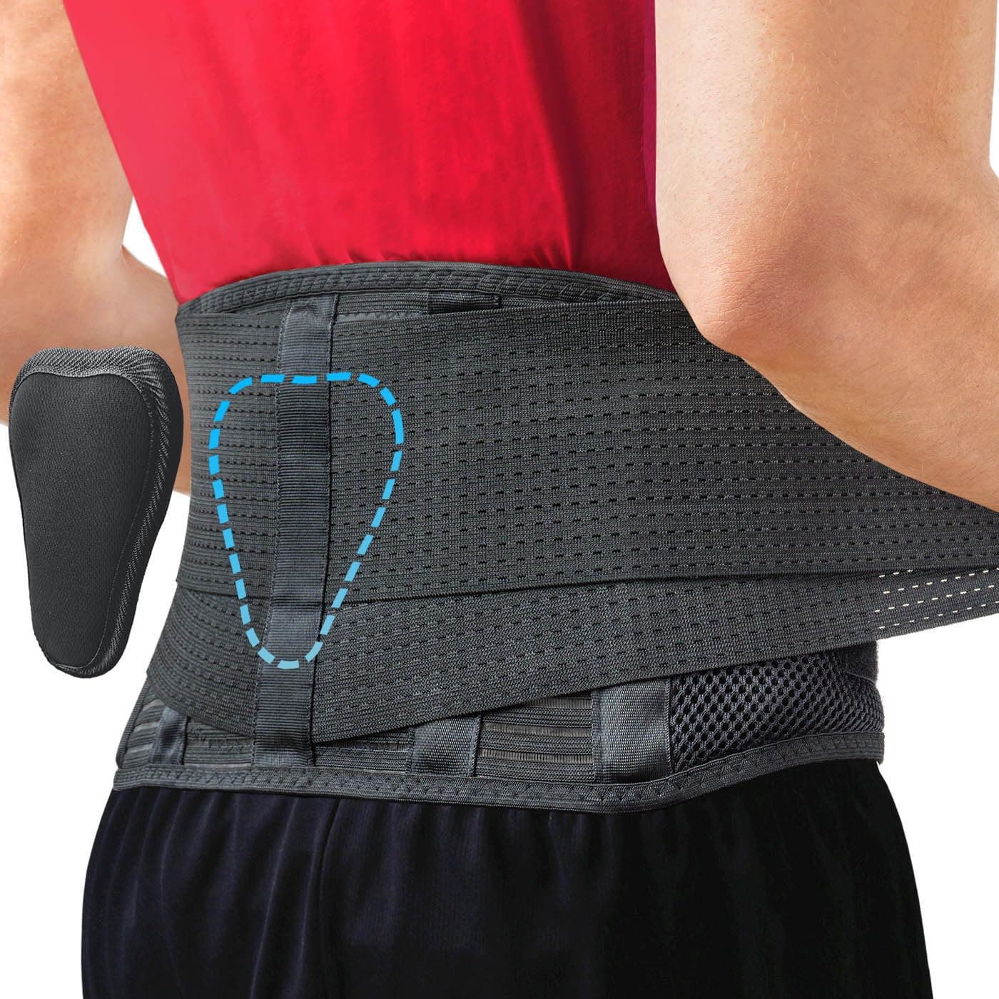 Sparthos Back Brace for Lower Back Pain - Immediate Relief from Sciatica, Herniated Disc, Scoliosis - Breathable Design With Lumbar Support Pad - For Home & Lifting At Work, For Men & Women - Medium