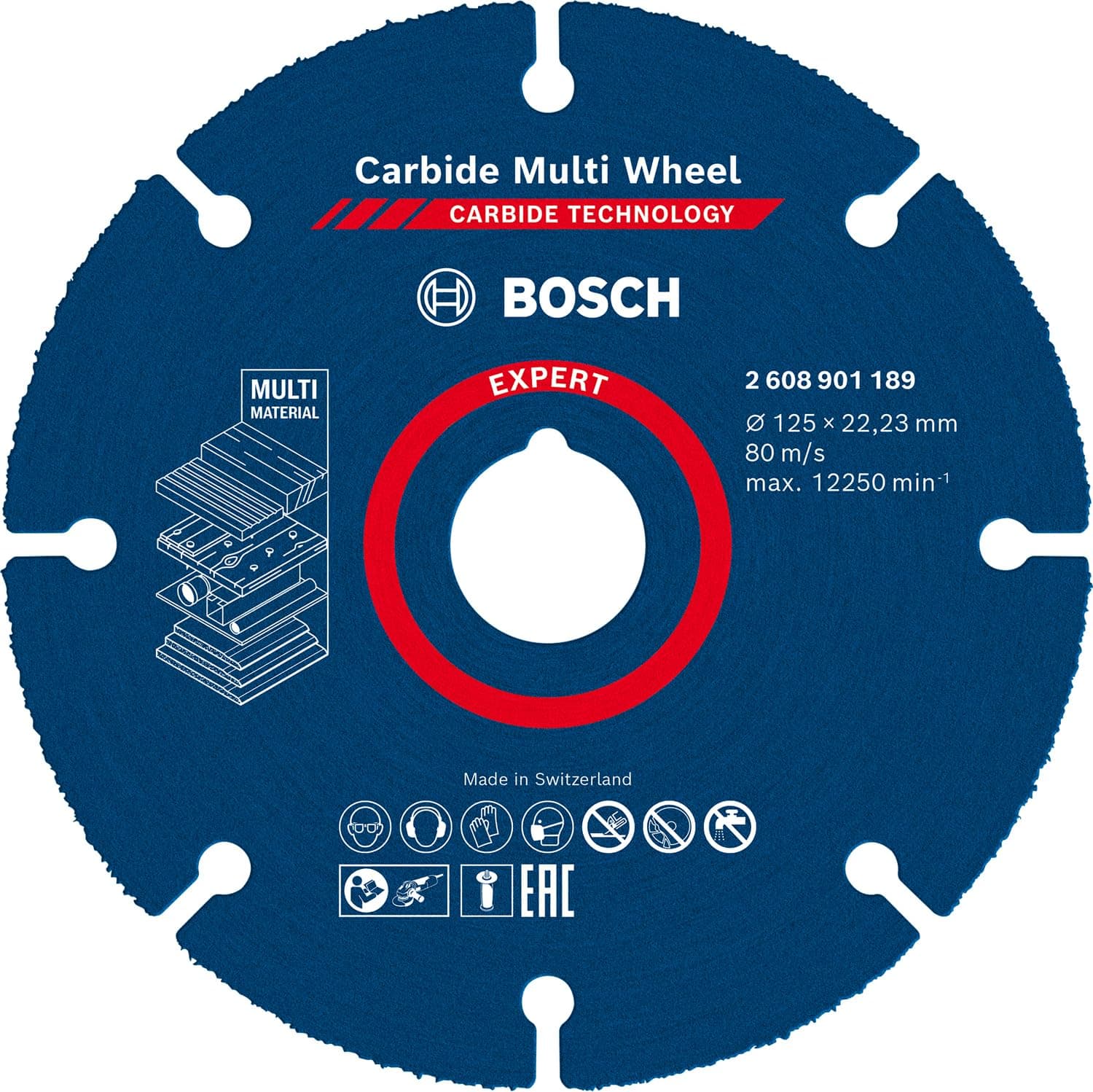 Professional 1x Expert Carbide Multi Wheel Cutting Disc (for Hardwood, Ø 125 mm, Accessories Small Angle Grinder)