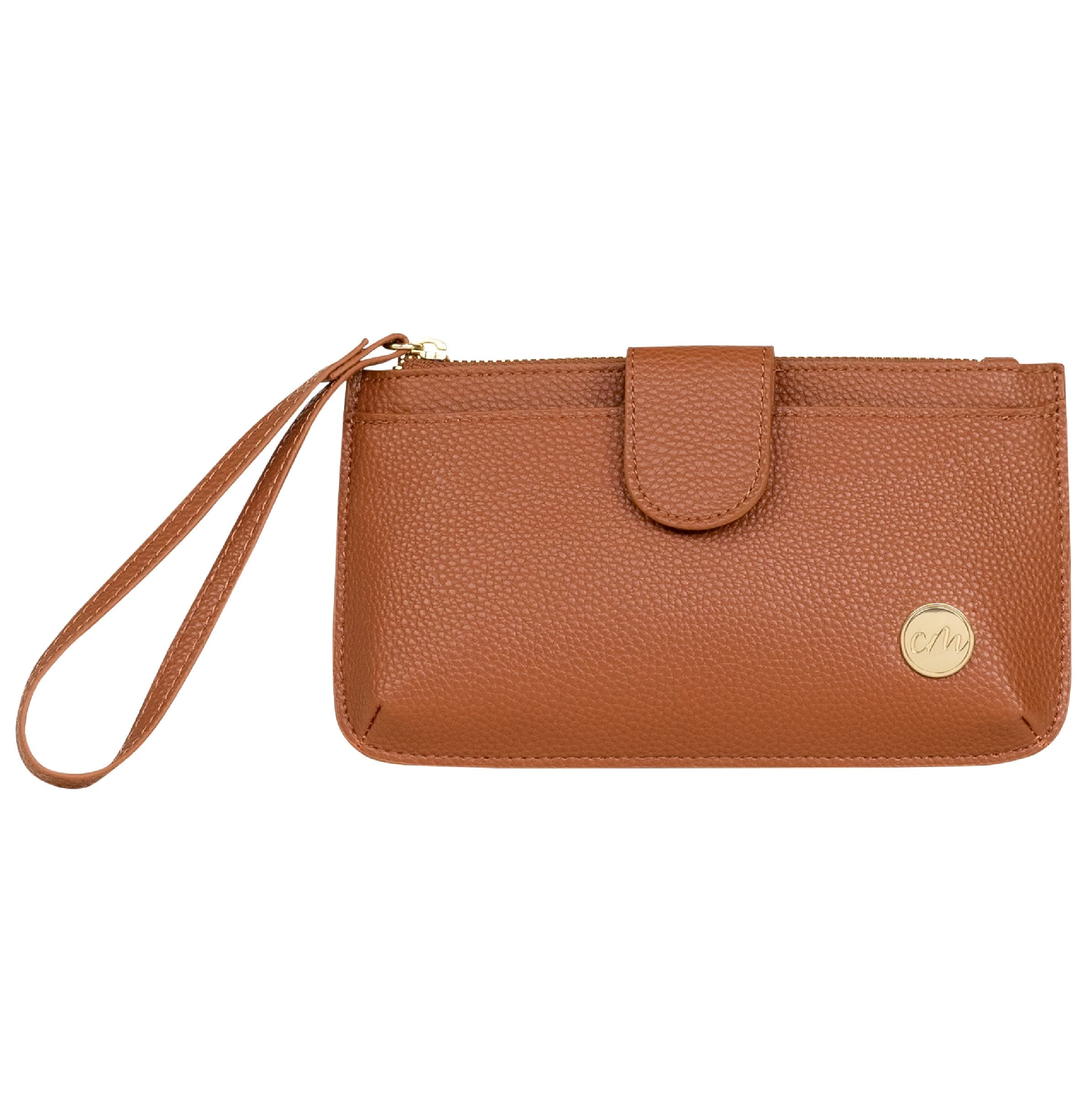 CleverMade Premium Zip Pouch Wallet Clutch with Multiple Storage Pockets and Wristlet Strap for Easy Carrying