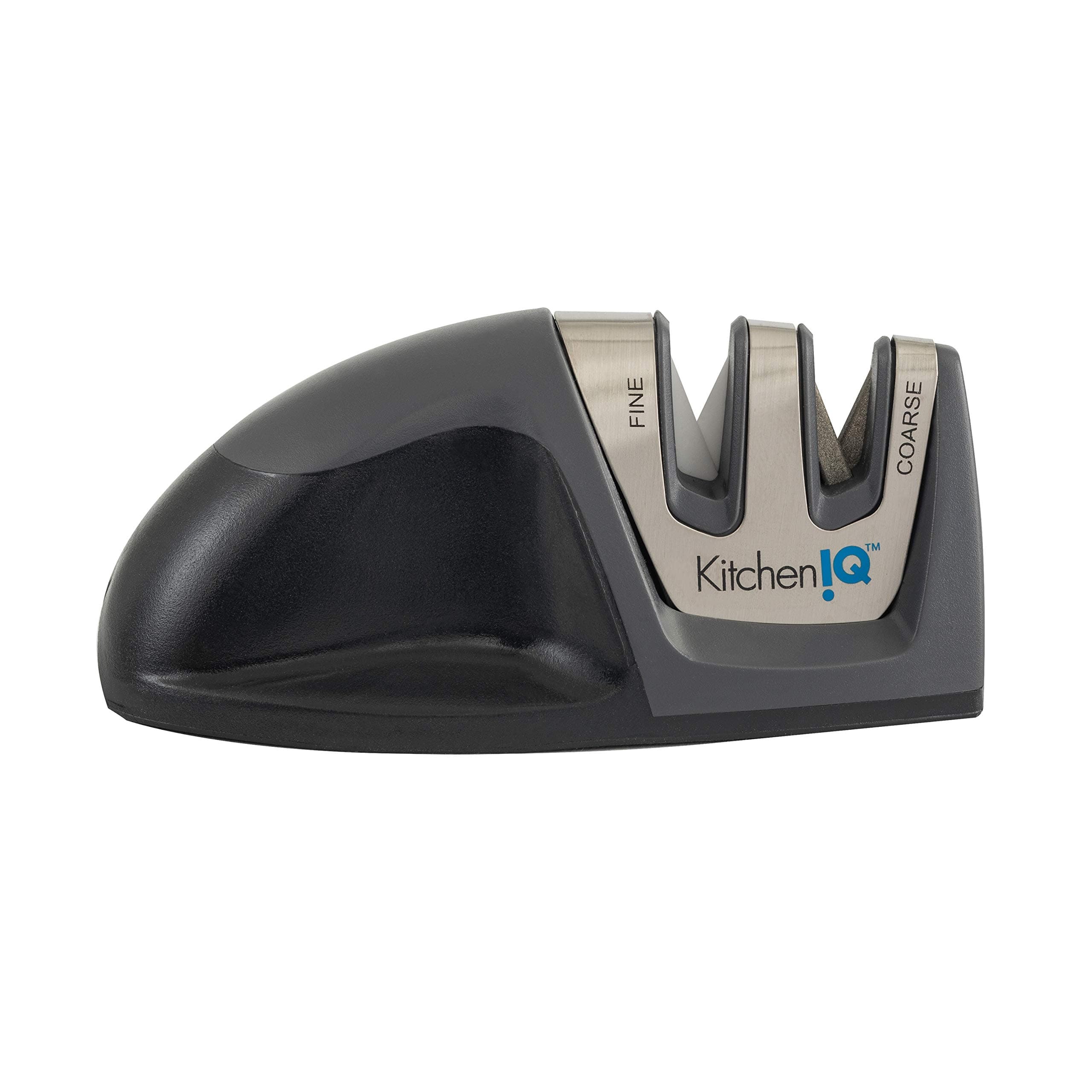 50825 | Diamond Deluxe Edge Grip 2-Stage Knife Sharpener | Black | Coarse & Fine Sharpeners | Compact for Easy Storage | Non-Slip Base | Soft Grip Rubber Handle | Straight & Serrated Knives
