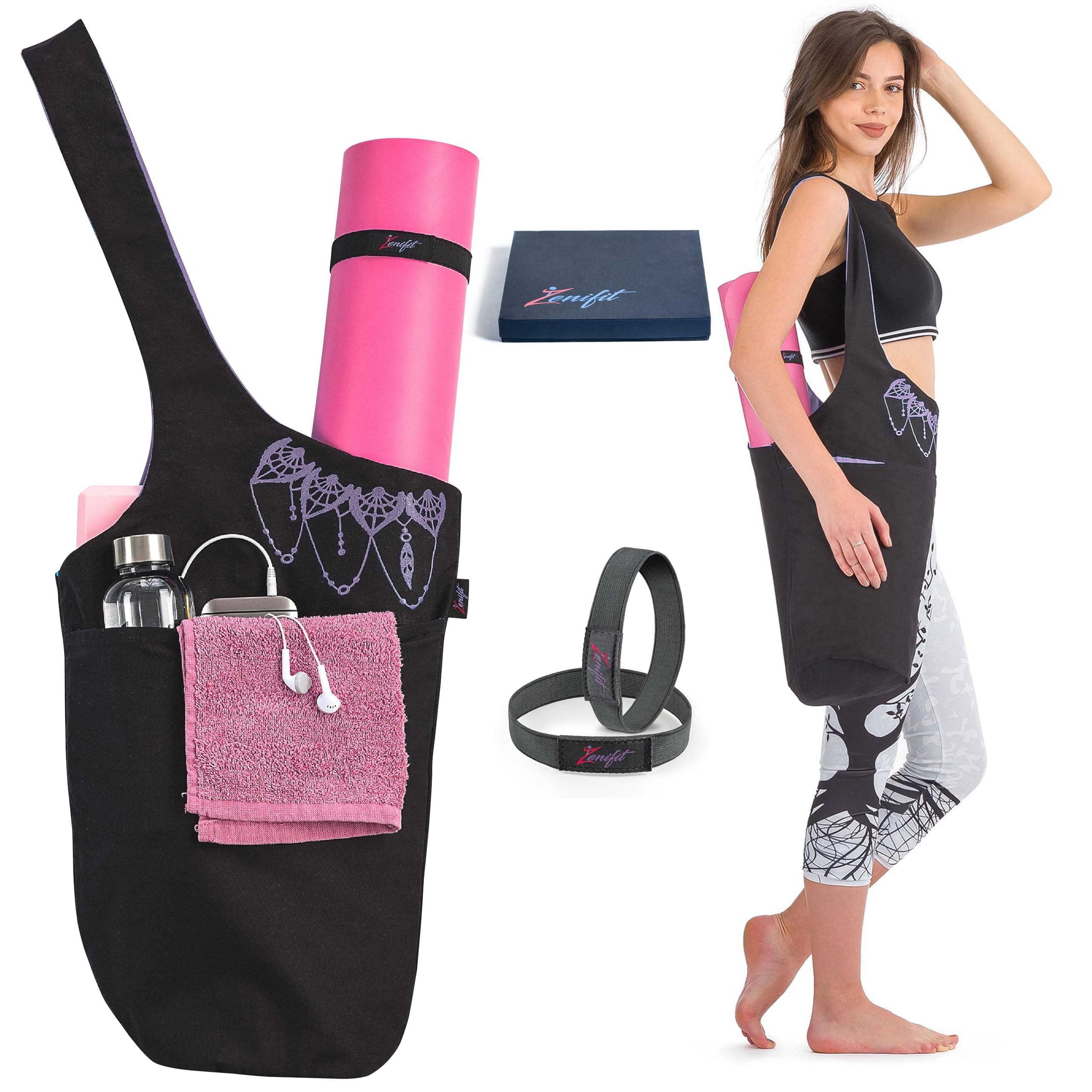 Yoga Mat Bag – Versatile Yoga Bag with Mat Straps & Storage Pockets, Holds Yoga & Pilates Mats, Lightweight & Durable