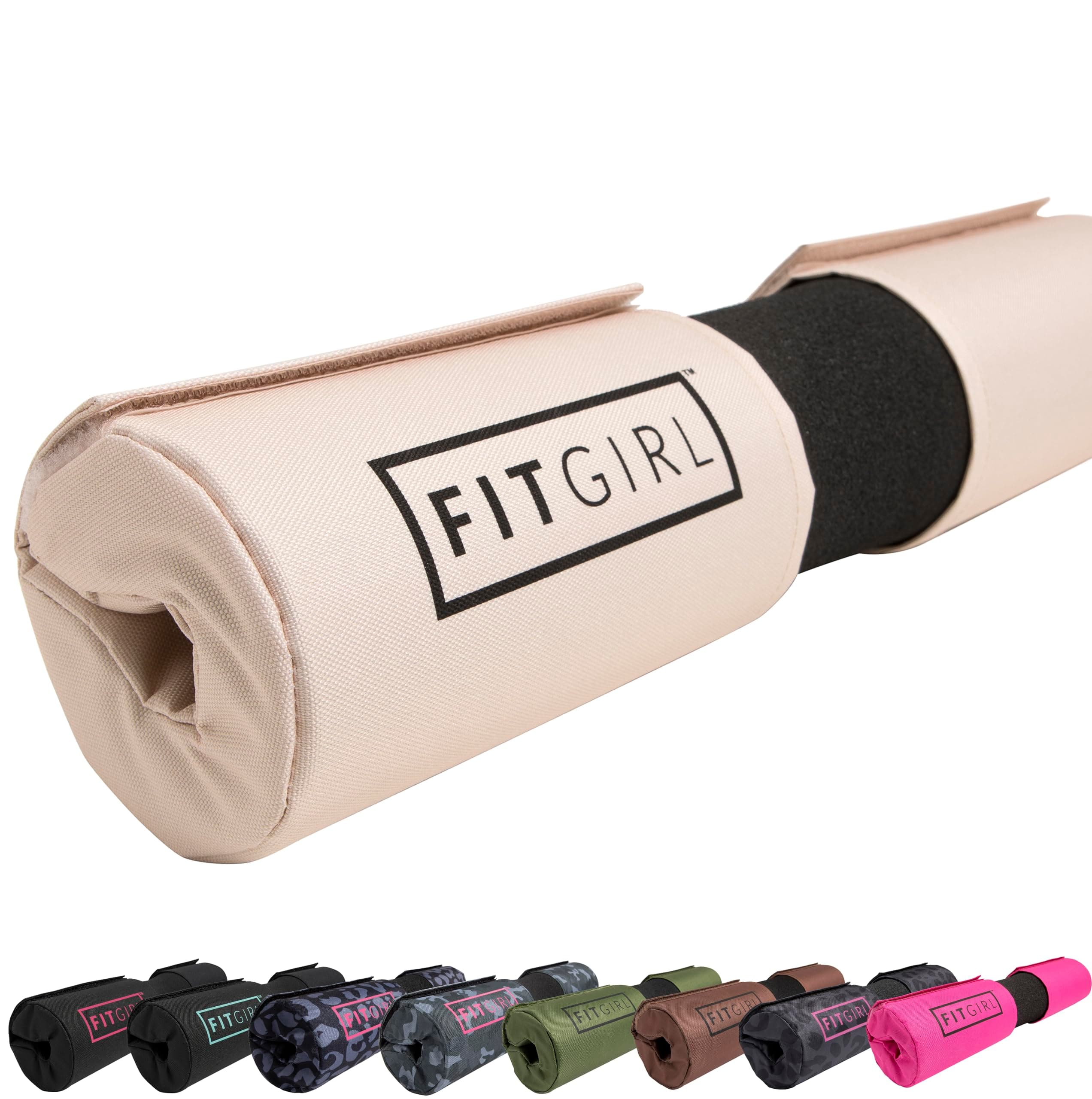 FITGIRL - Squat Pad and Hip Thrust Pad for Leg Day Barbell Pad Firmly Thick Cushion Comfortable Squat Runges Groot Bridge Olympic Bar Smith Machine Beige