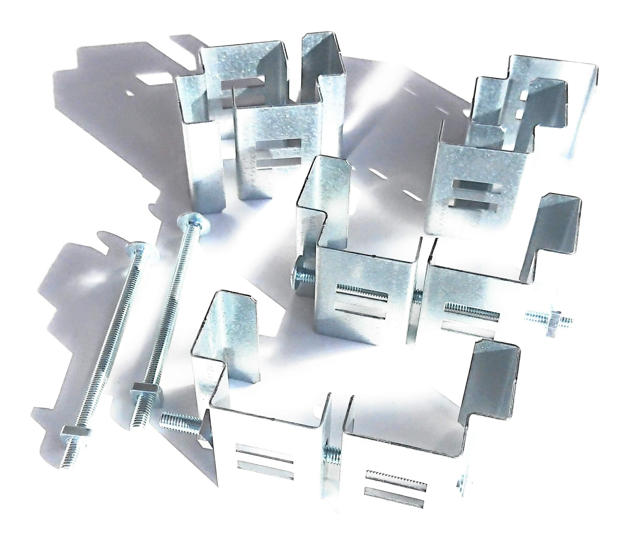 Postfix® Slotted Concrete Fence Post Brackets - Fit 4" x 4" Posts, 4 SETS - Clamp On, NO Drilling!