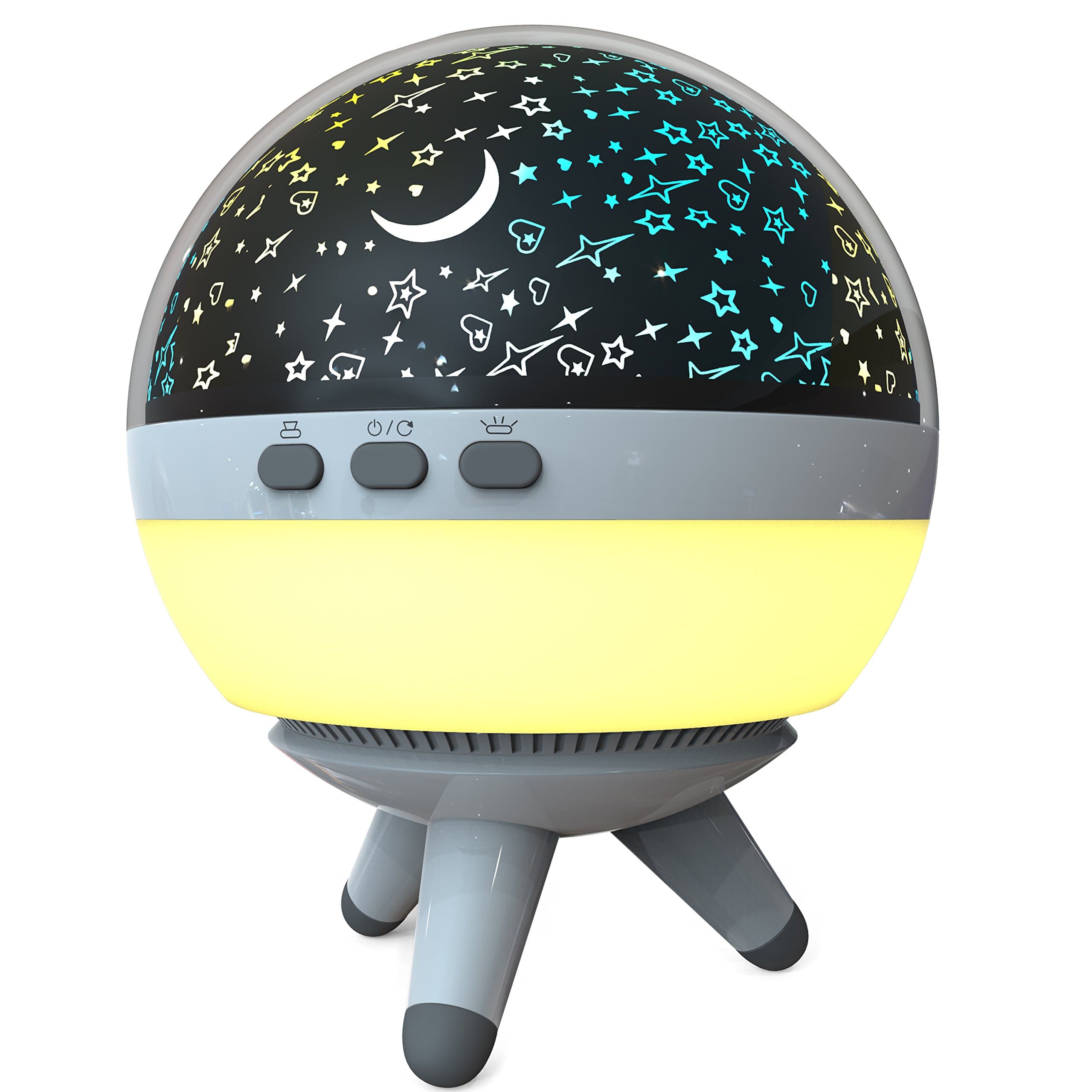 Starry Night Light and Projector: Rotating Moon and Stars Space Lamp for Baby Nursery, Kids or Toddlers Ceiling and Night Stand, Customizable Calming Features and Color Options to Match Room Decor
