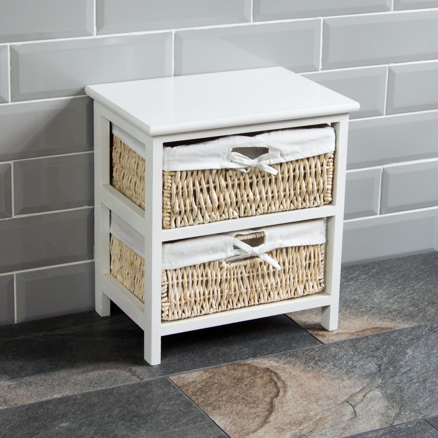 Home Vida Maize Storage Unit White, 2 Drawer