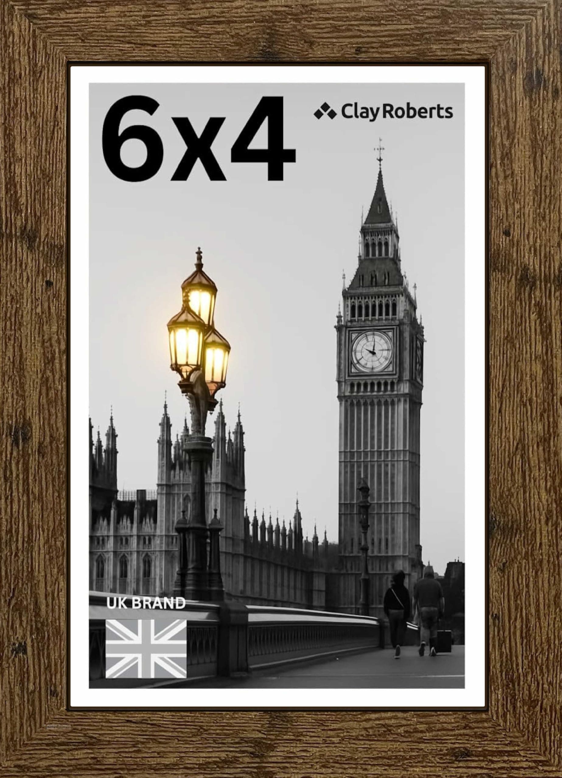 Picture Frame 6 x 4, Brown, Freestanding and Wall Mountable, 10 x 15 cm, 6x4 Picture Frames, Brown 6x4 Photo Frames, 4x6 Photo Collage Gallery Display