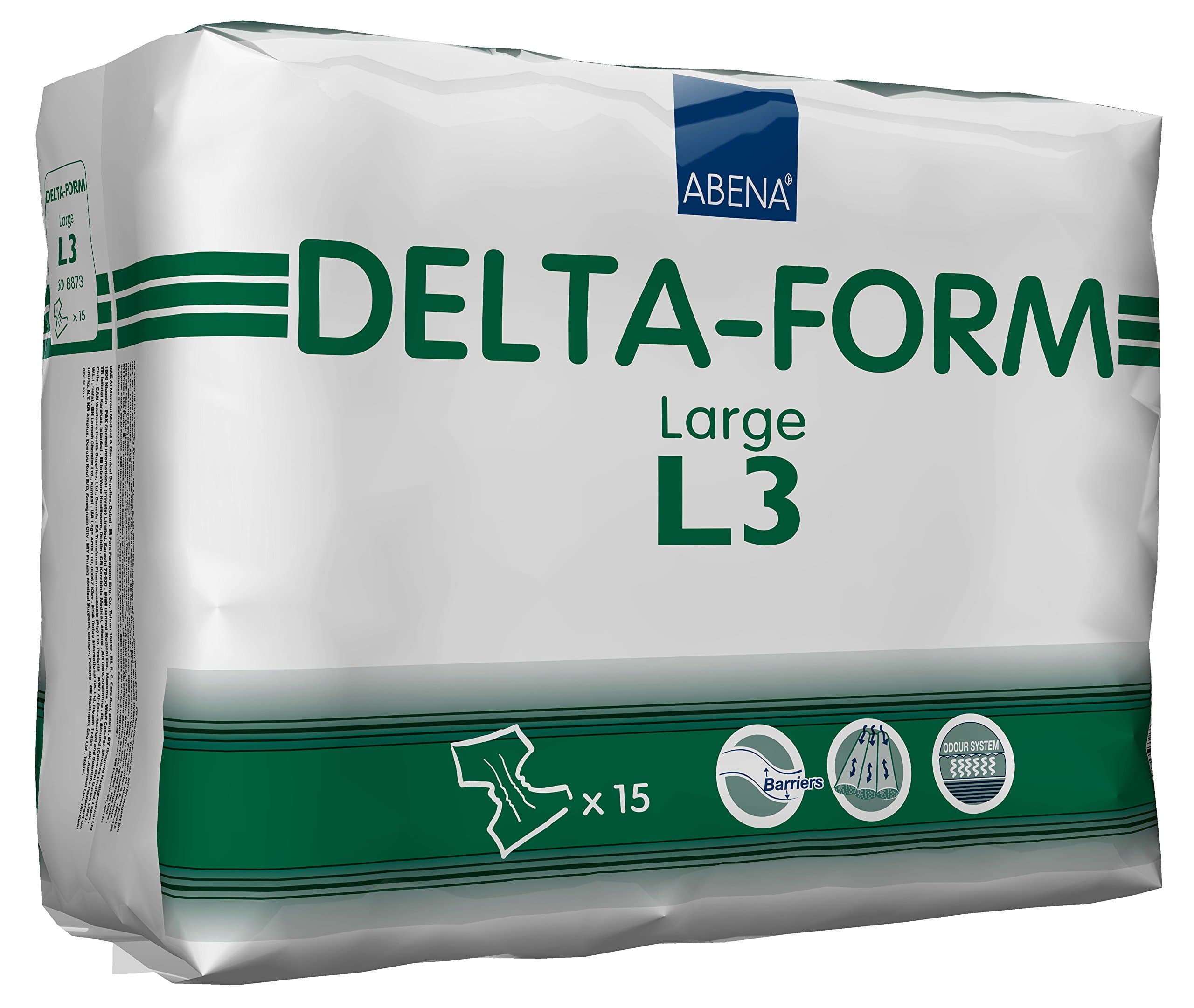Abena Delta-Form Plastic Backed-Large Number 3 3600 ml 100-150 cm Protective Briefs