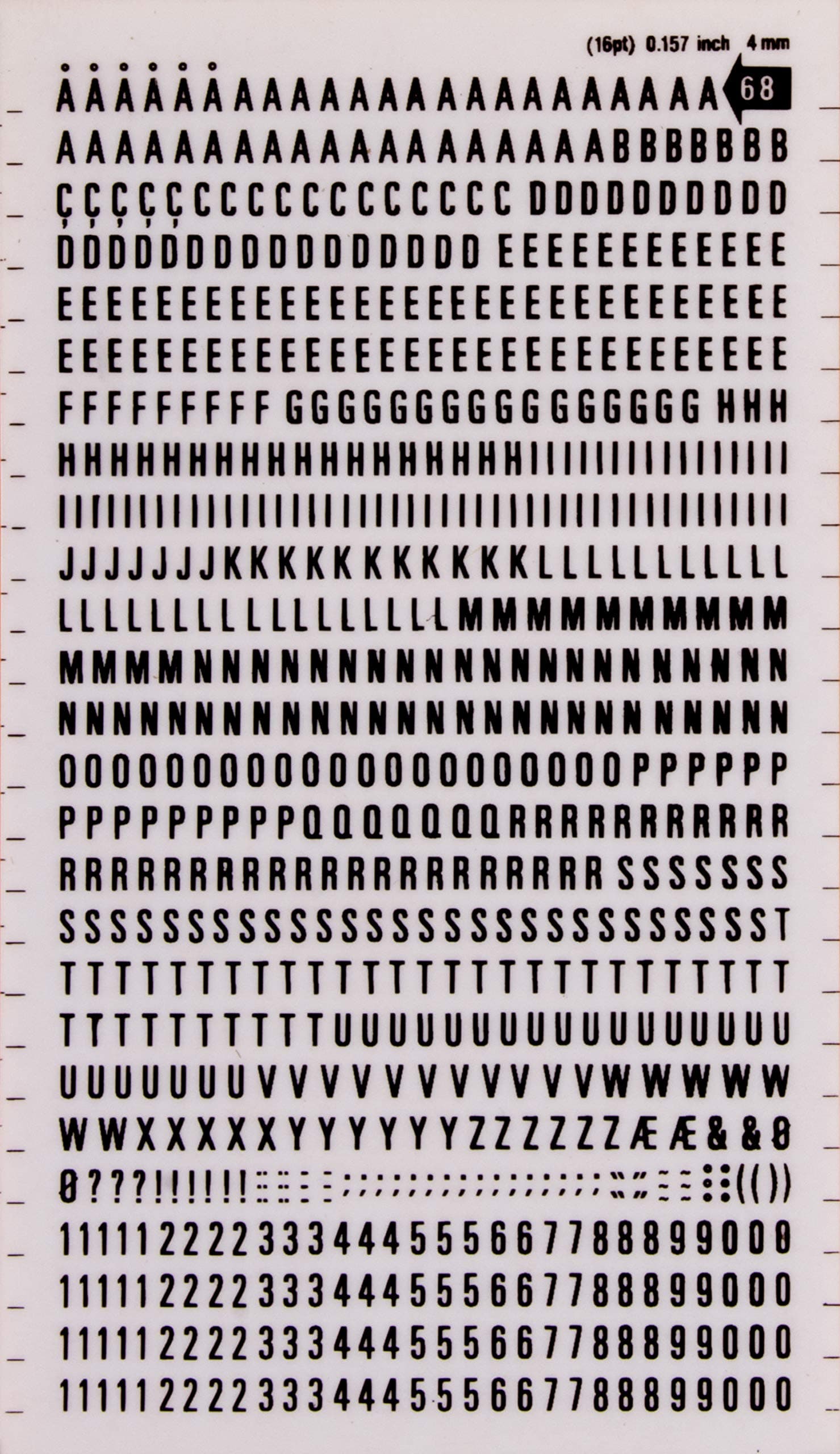 APLILetters & Figures Black Transfers 4 mm - 1 Sheet