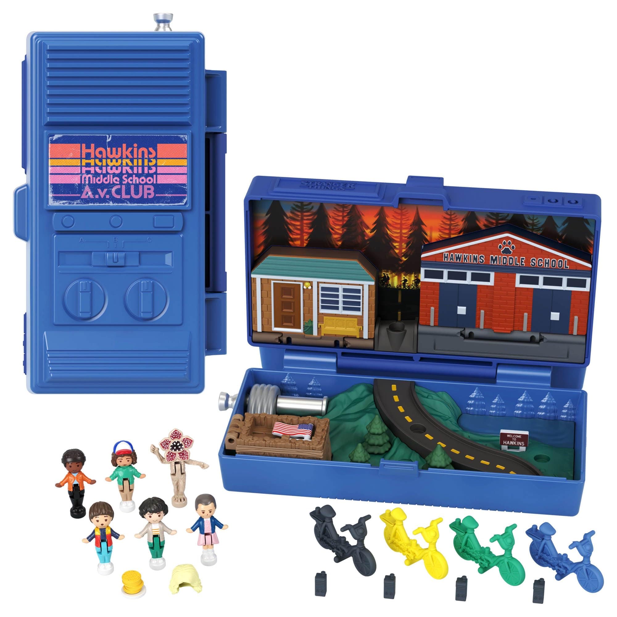 Collector Playset, Stranger Things Compact with 6 Special Edition Character Dolls and 10 Accessories