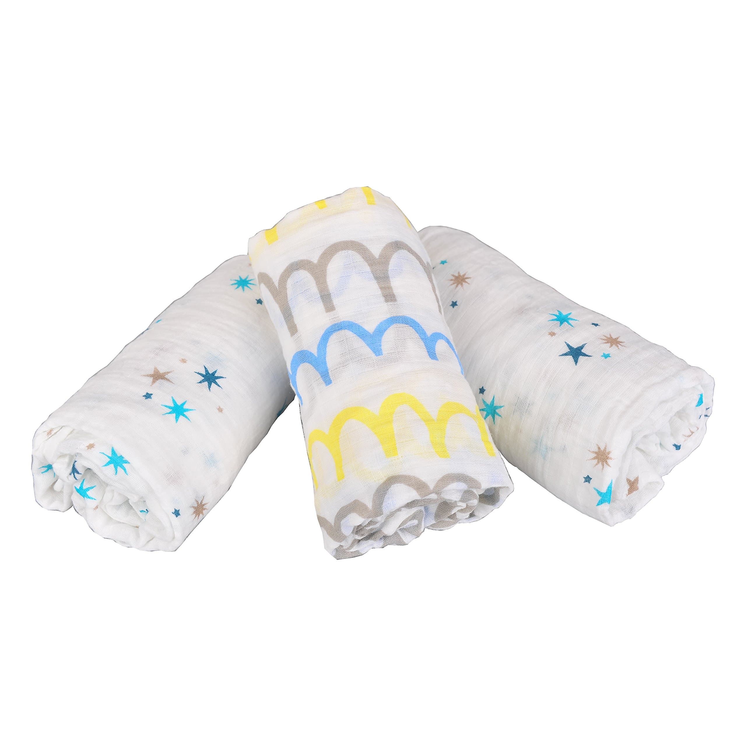 Premium Quality Muslin Baby Swaddle Blanket, Extra Large 3 Pack Baby Wraps, Perfect for Swaddling, Strolling and Comforting Your Precious Baby