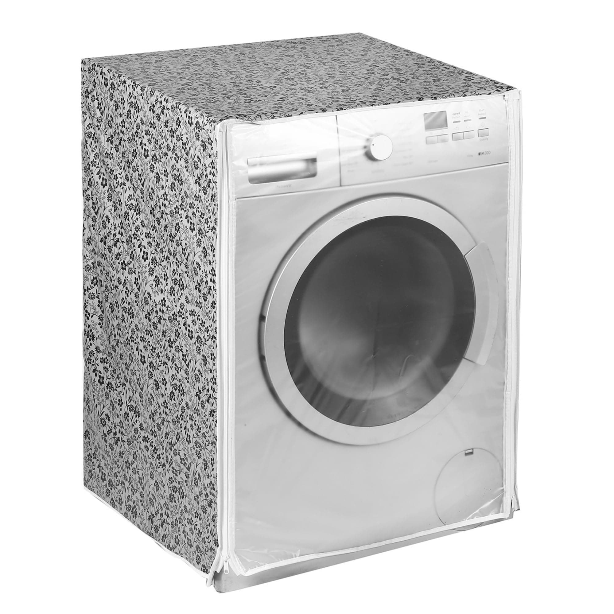 AMPEREUS® Front Load Washing Machine Cover 6.5 to 8 kg (61Cm x61Cm x84Cm ), Waterproof & Dustproof, Durable Polyester Protection, Compatible with LG, Shields Against Dust, Moisture & Scratches (Black)