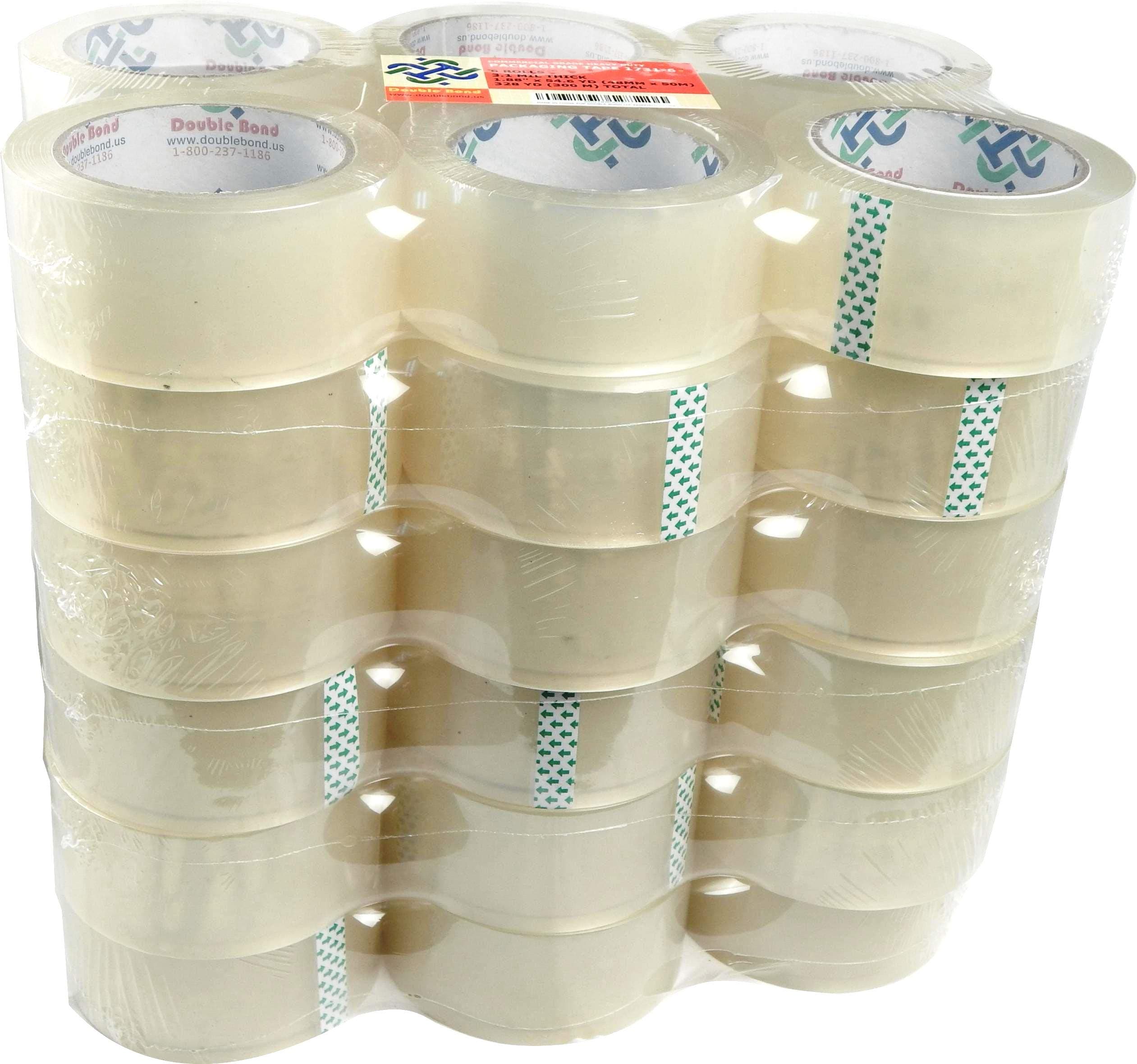 Real Thick (3.1 Mil) Double Bond Commercial Grade Packing Tape, 1.88"x 54.6 Yds (48mm x 50m) Clear (R936), 36 Rolls