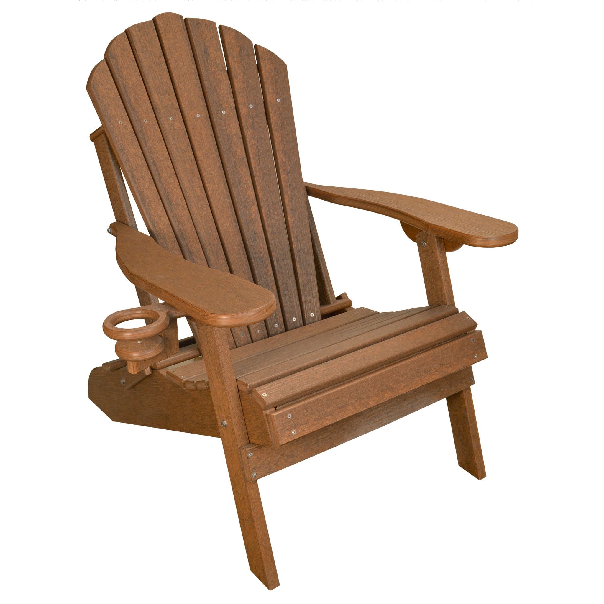 Outer Banks Deluxe Oversized Poly Lumber Folding Adirondack Chair (Antique Mahogany)