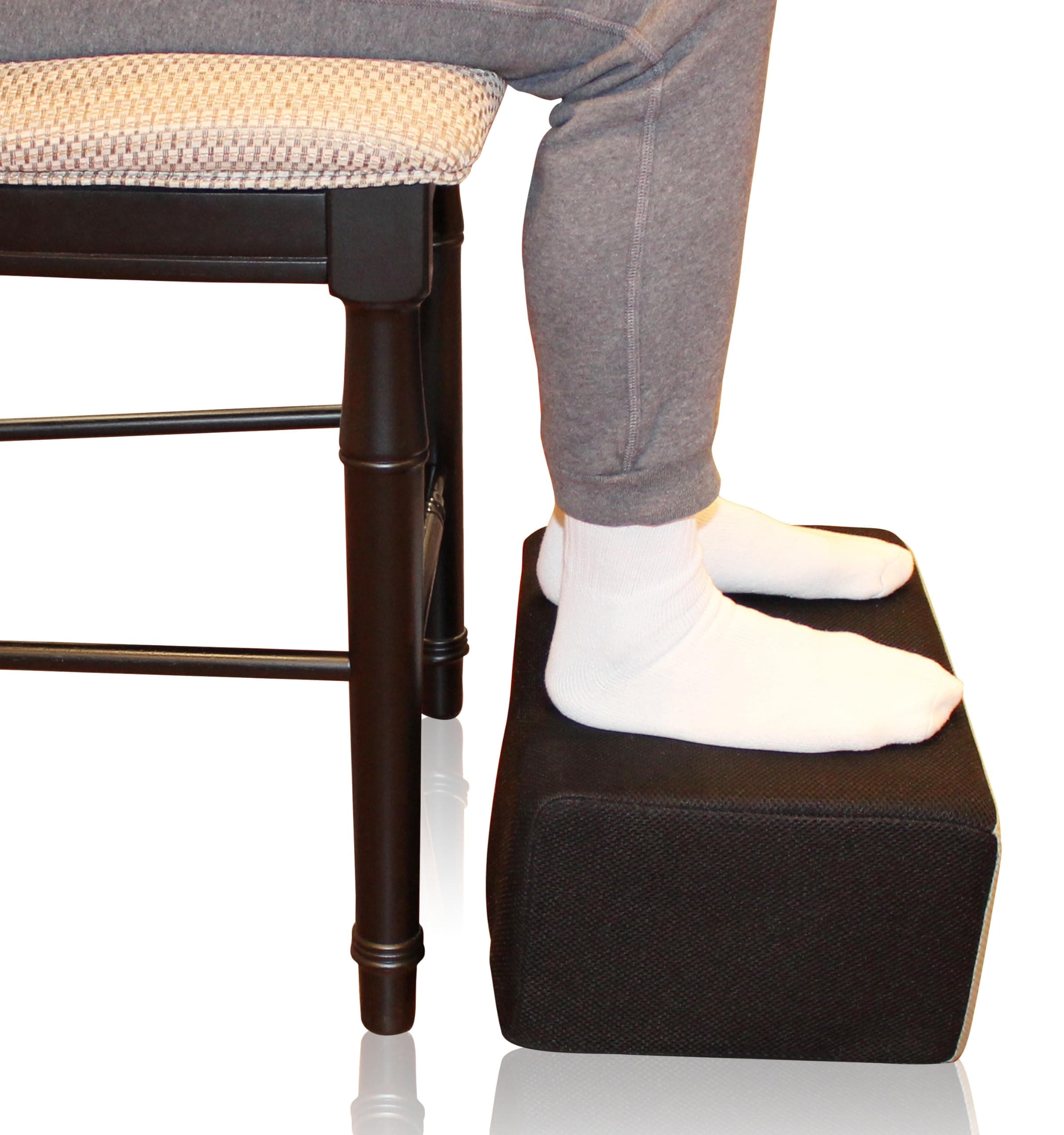 InteVision Extra Large 2-in-1 Footrest for Added Height - Premium Foam Cushion Works Great for Under Desk or bar - Will not Slide on Any Surface (17.5" X 12" x 8")