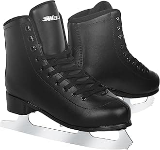 Figure Ice Skates for Women Girls and Boys, Lace-Up Adult Figure Skate Ice Hockey Skates for Outdoor and Skating Rink, Figure Ice Skate Shoes Size US Women's 9/Men's 7.5