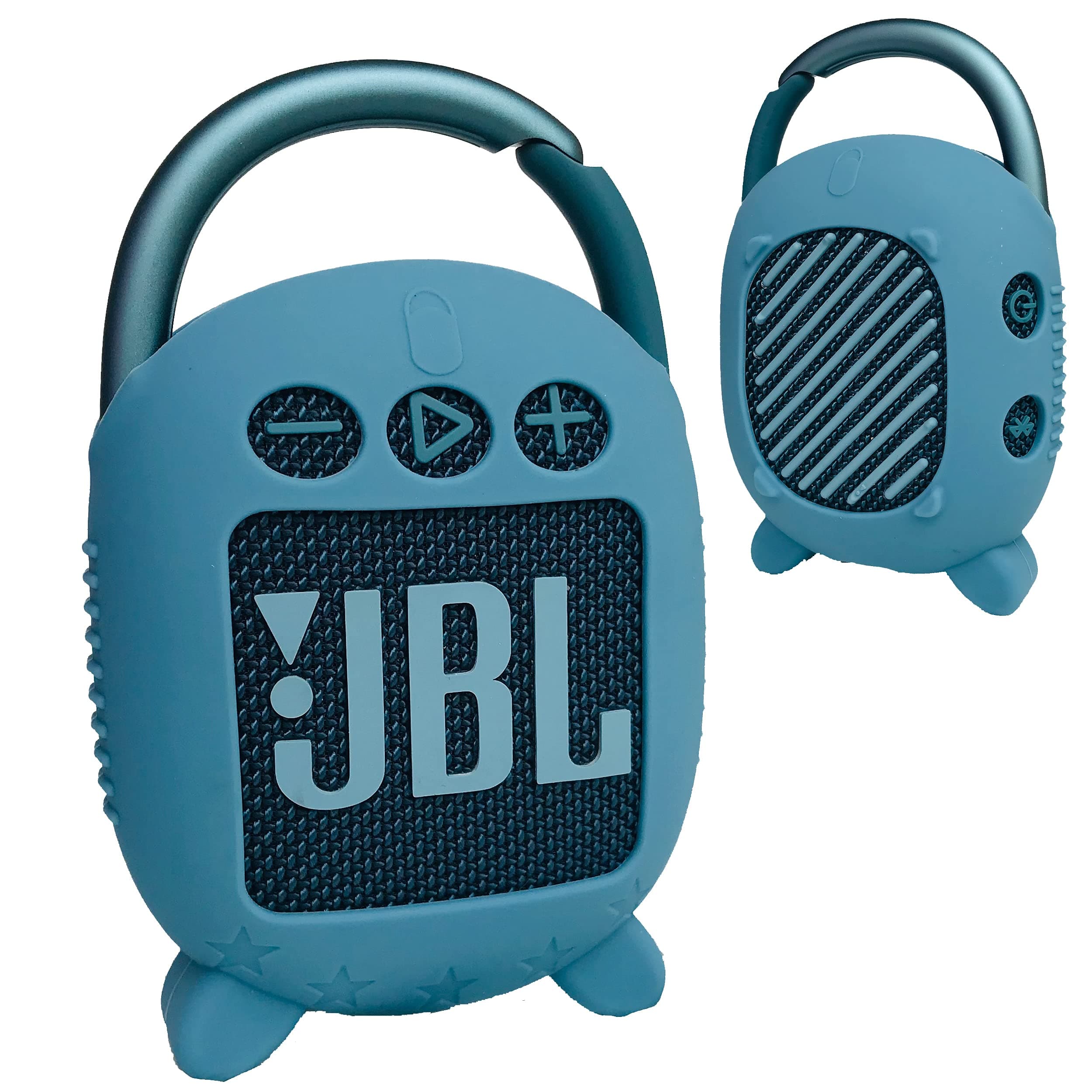 JCHPINE Silicone Cover Case for JBL Clip 4 Portable Bluetooth Speaker, Protective Carrying Case with Stand Up Holder (Blue)