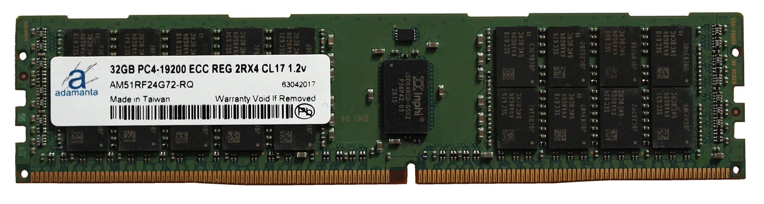 Adamanta 32GB (1x32GB) Server Memory Upgrade for Quanta Computer QCT QuantaGrid D51B-1U DDR4 2400MHZ PC4-19200 ECC Registered Chip 2Rx4 CL17 1.2V