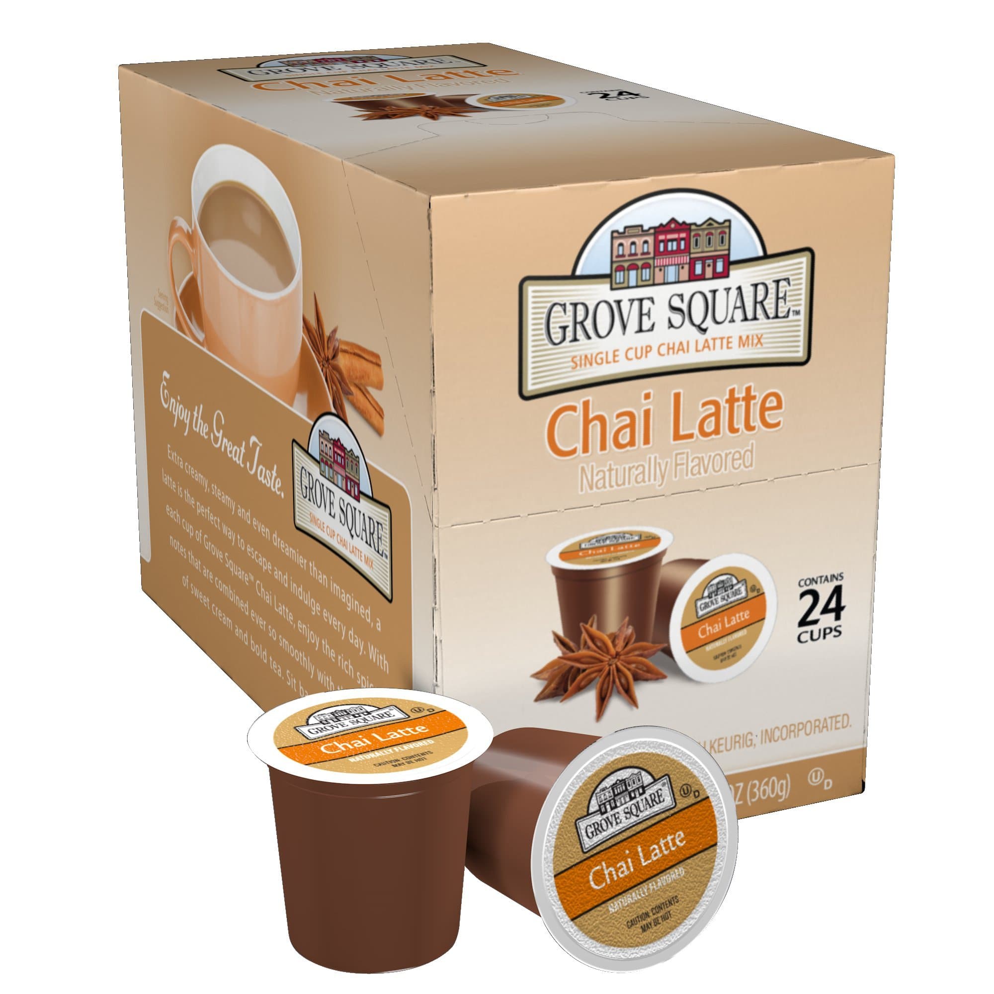 Caza Trail Grove Square Tea, Chai Latte, 24 Single Serve Cups