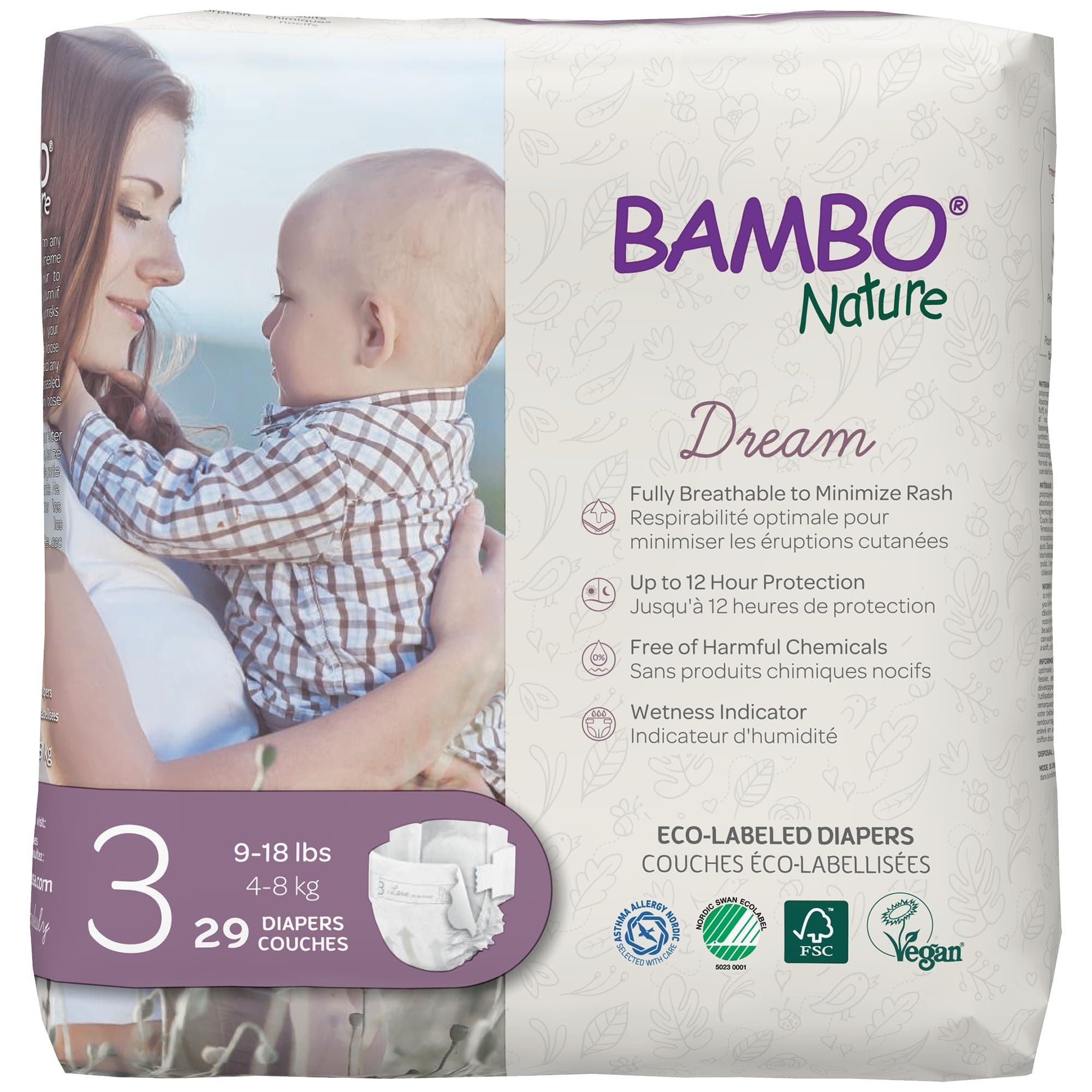 Premium Eco-friendly Baby Diapers, Size 3 (9-18 Lbs), 29 Count