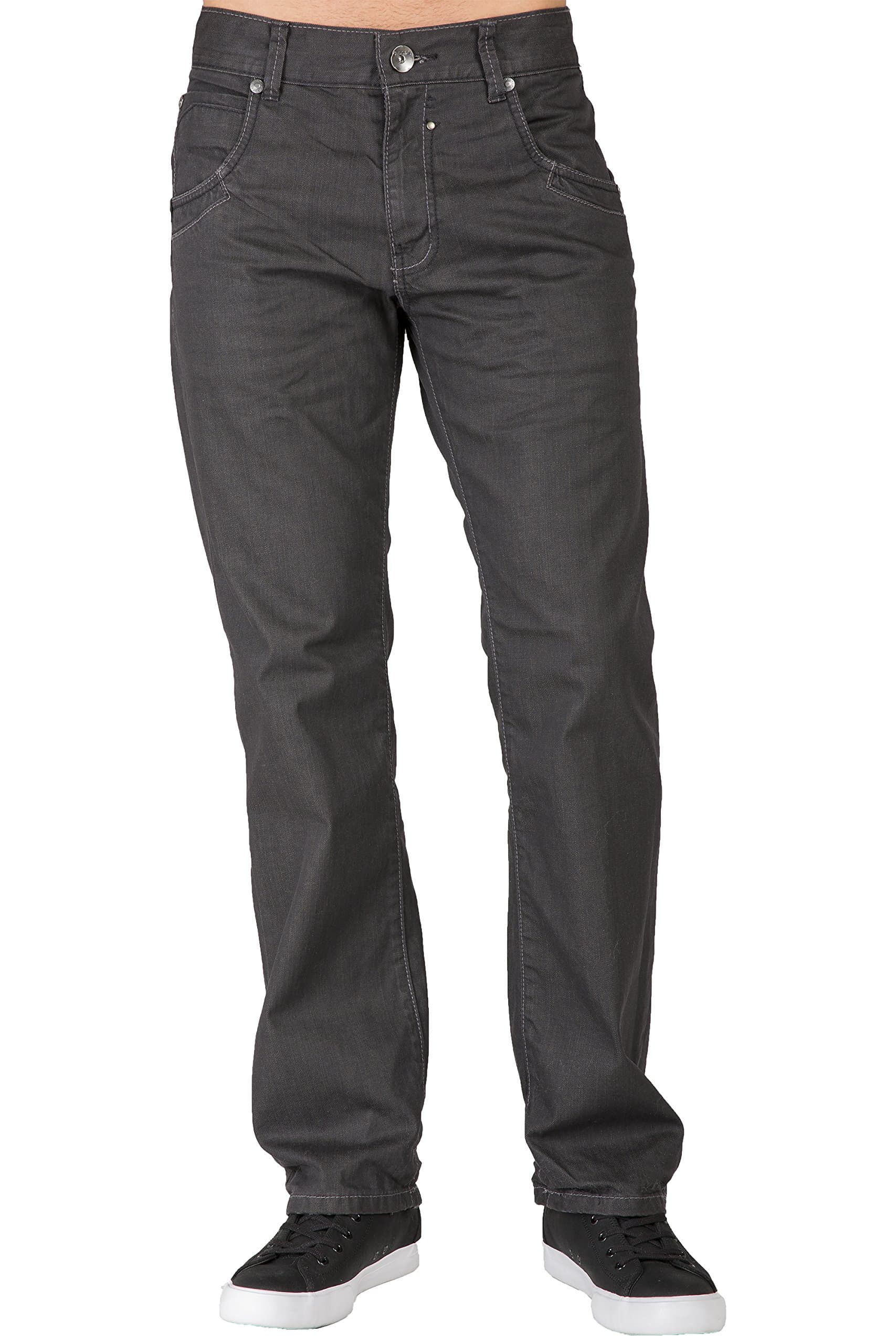 Level 7 Men's Relaxed Bootcut & Relaxed Straight Leg Denim Distressed Jeans with Zipper Pocket