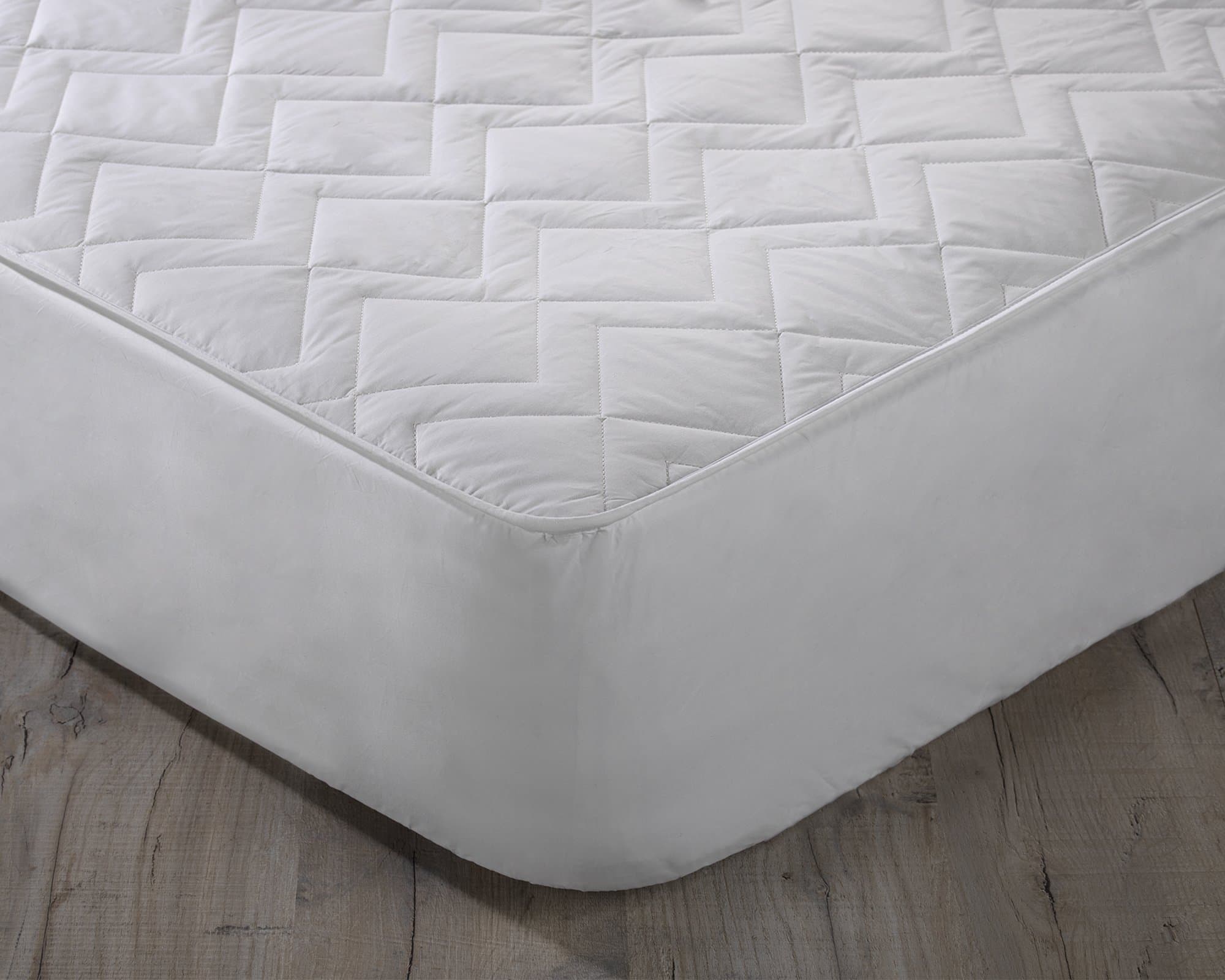 Australian Wool Filled Quilted Mattress Protector with 38cm Deep Skirt - Double
