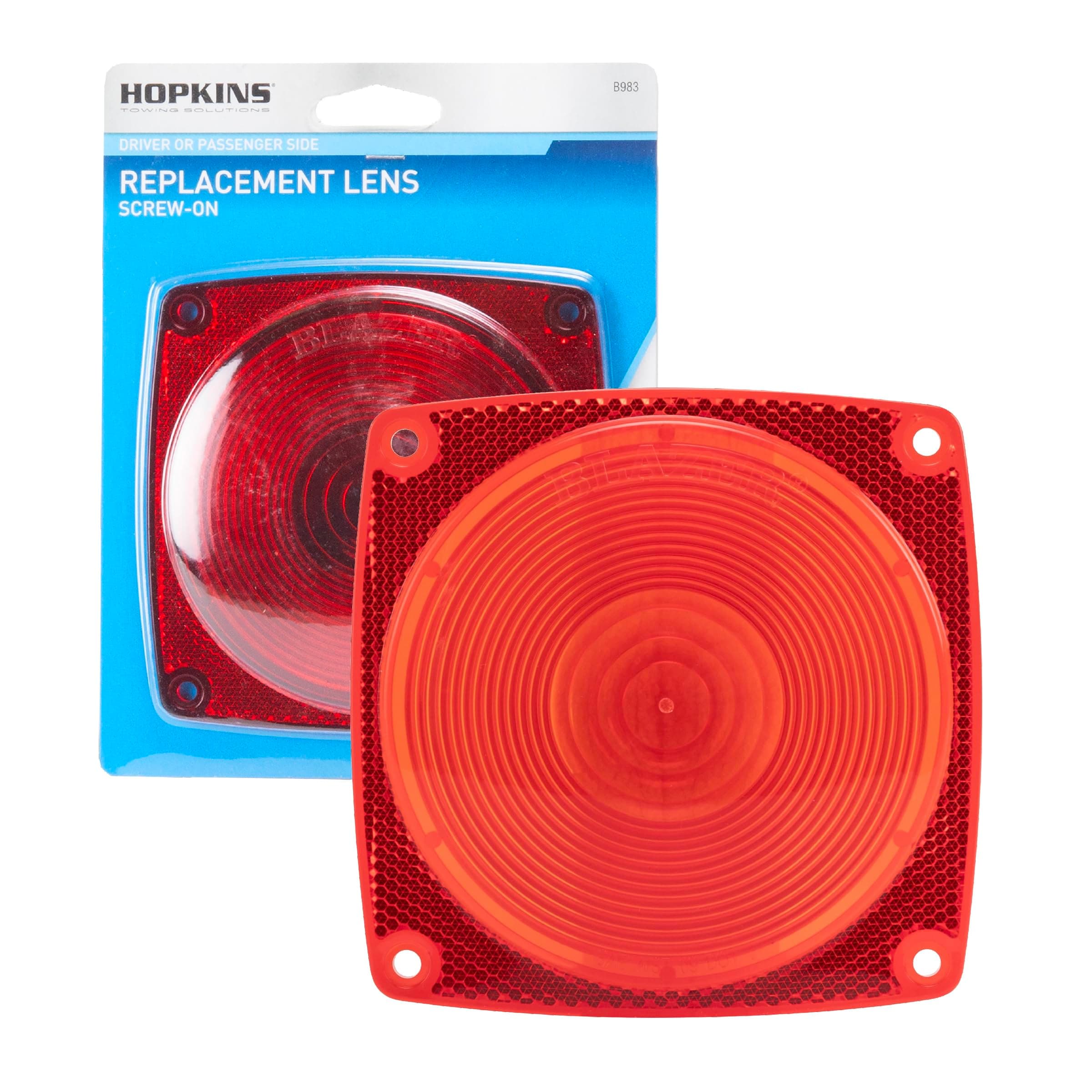 B983 Stop / Tail / Turn Light Replacement Lens , Red