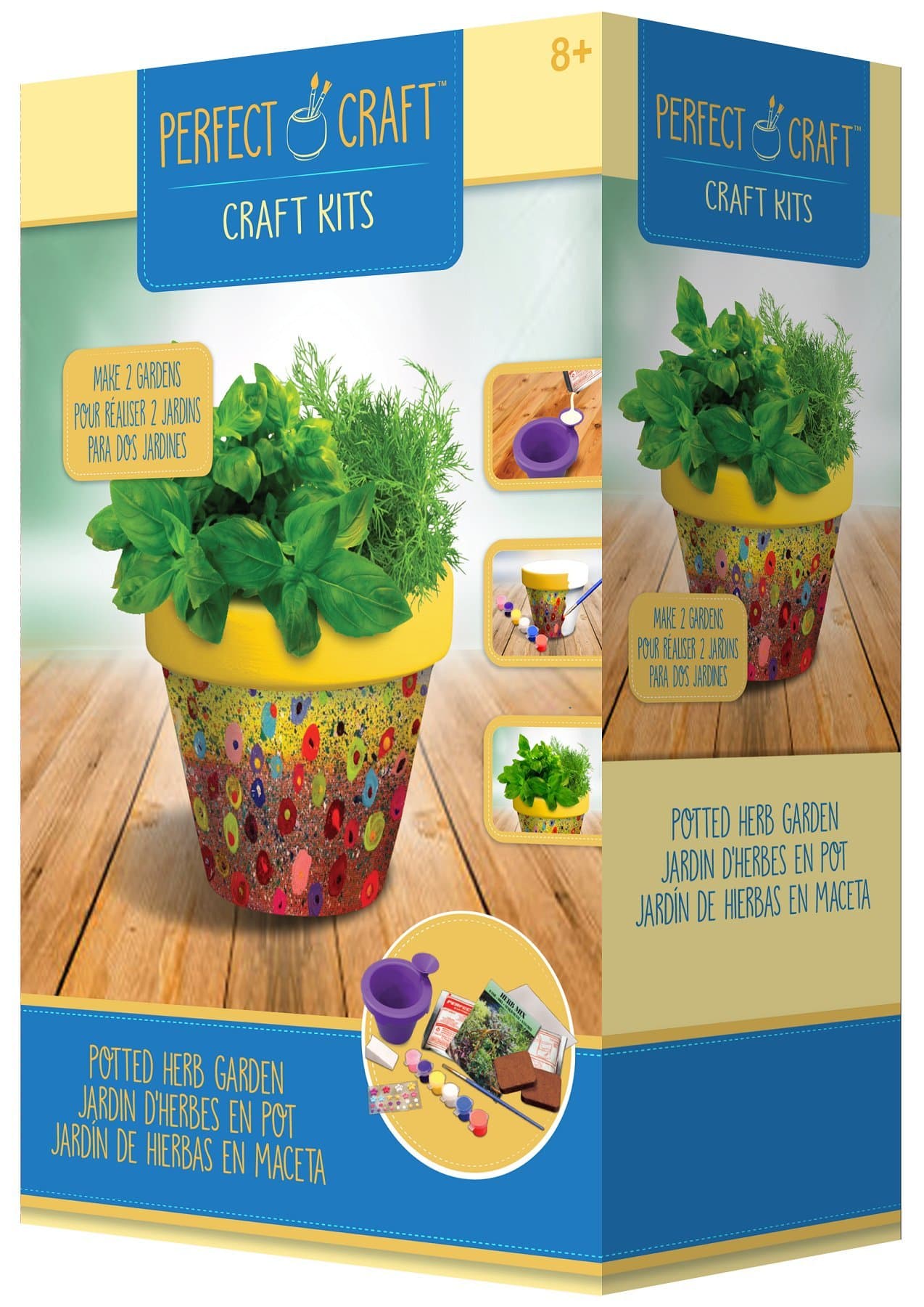 Perfect Craft Award Winning 3.25" Herb Pot Cast & Paint Kit with Perfect Cast Casting Material and Reusable Mold