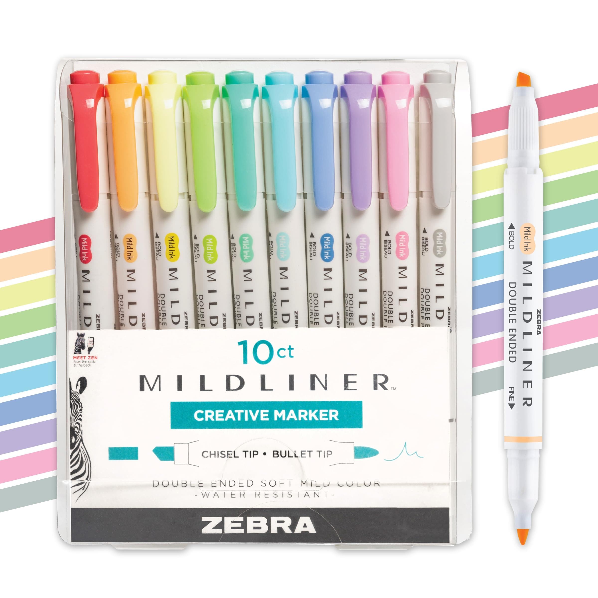Zebra Pen 3312-7212-7312 Mildliner Double Ended Highlighter Set