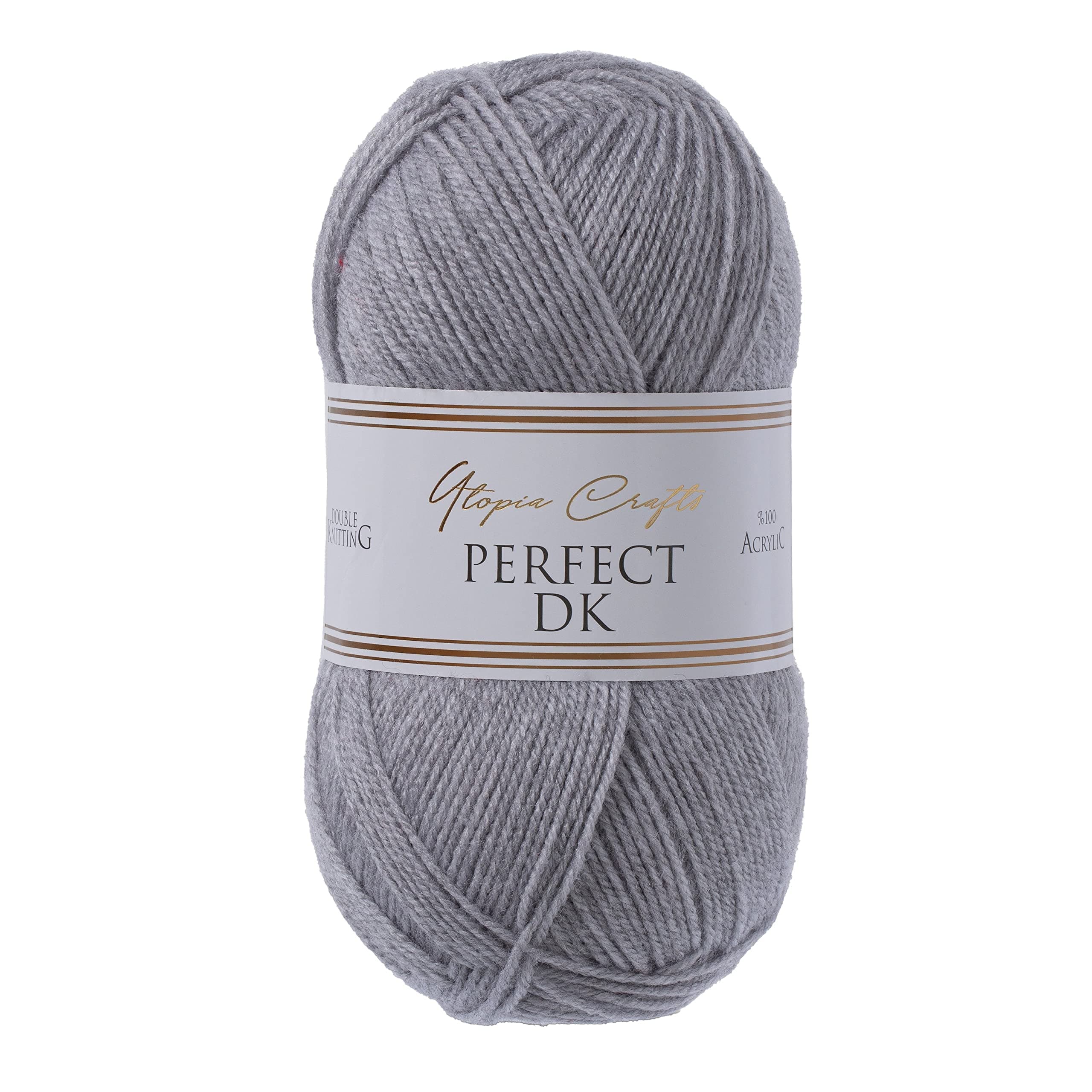 Utopia Crafts DK Double Knitting Yarn 100g (1, Light Grey Heather)