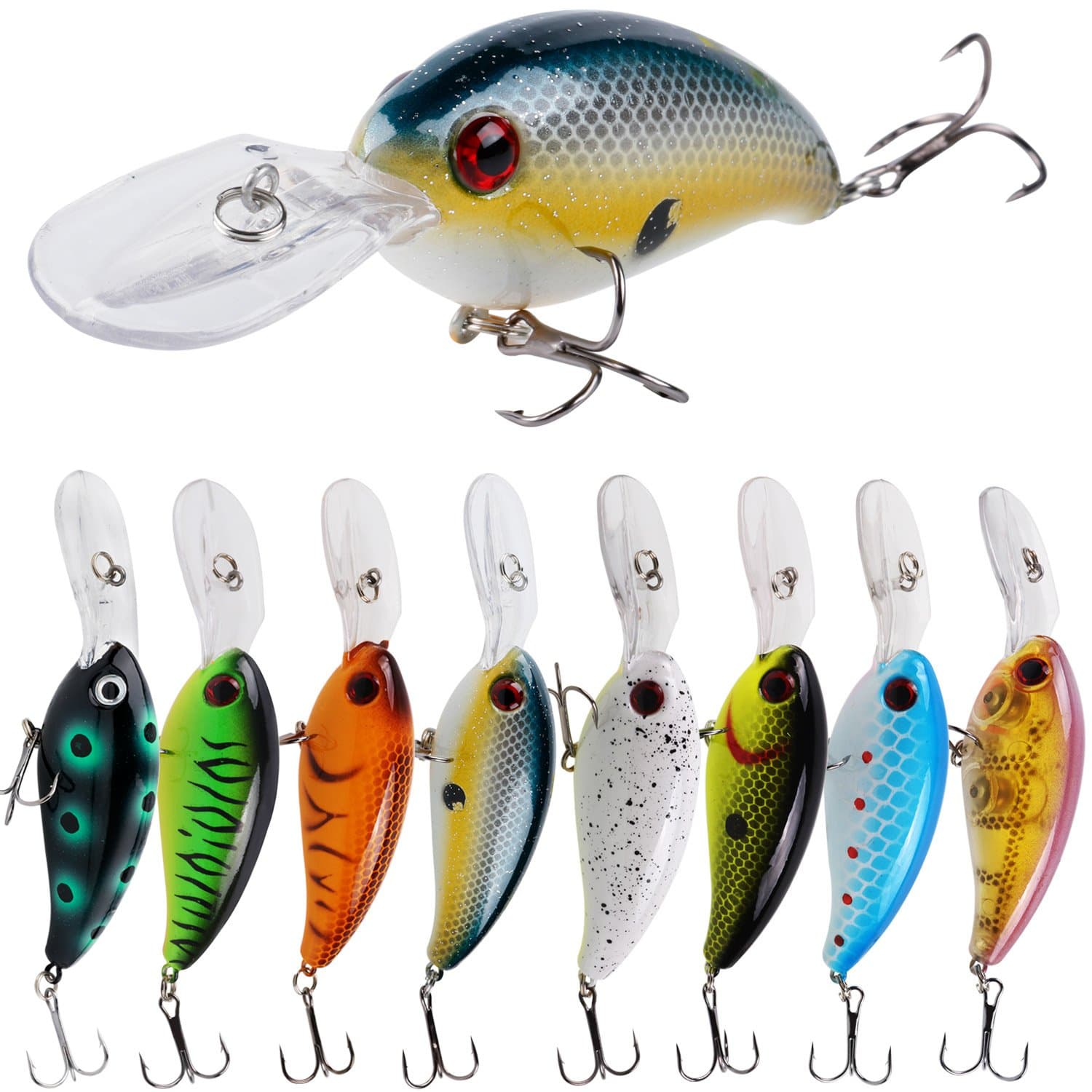 Fishing Lures, Topwater Floating Weedless Frog Bait with Double Sharp Hooks, Soft Bait for Bass, Snake Head, Salmon, Freshwater, Saltwater, Fishing(Mixed Style)