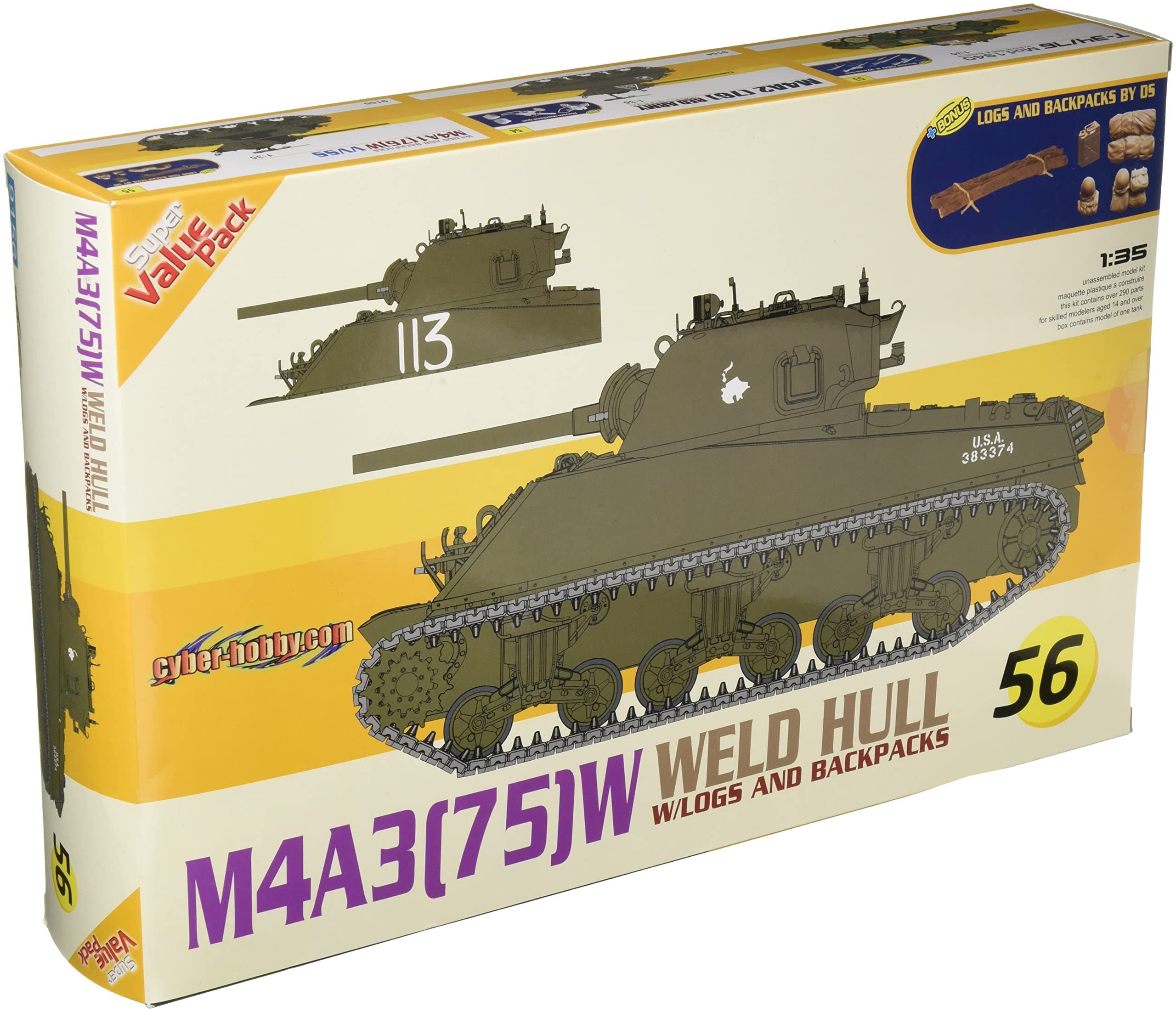 Cyber Hobby 1/35 M4A3(75) W Welded Hull Orange Model Kit