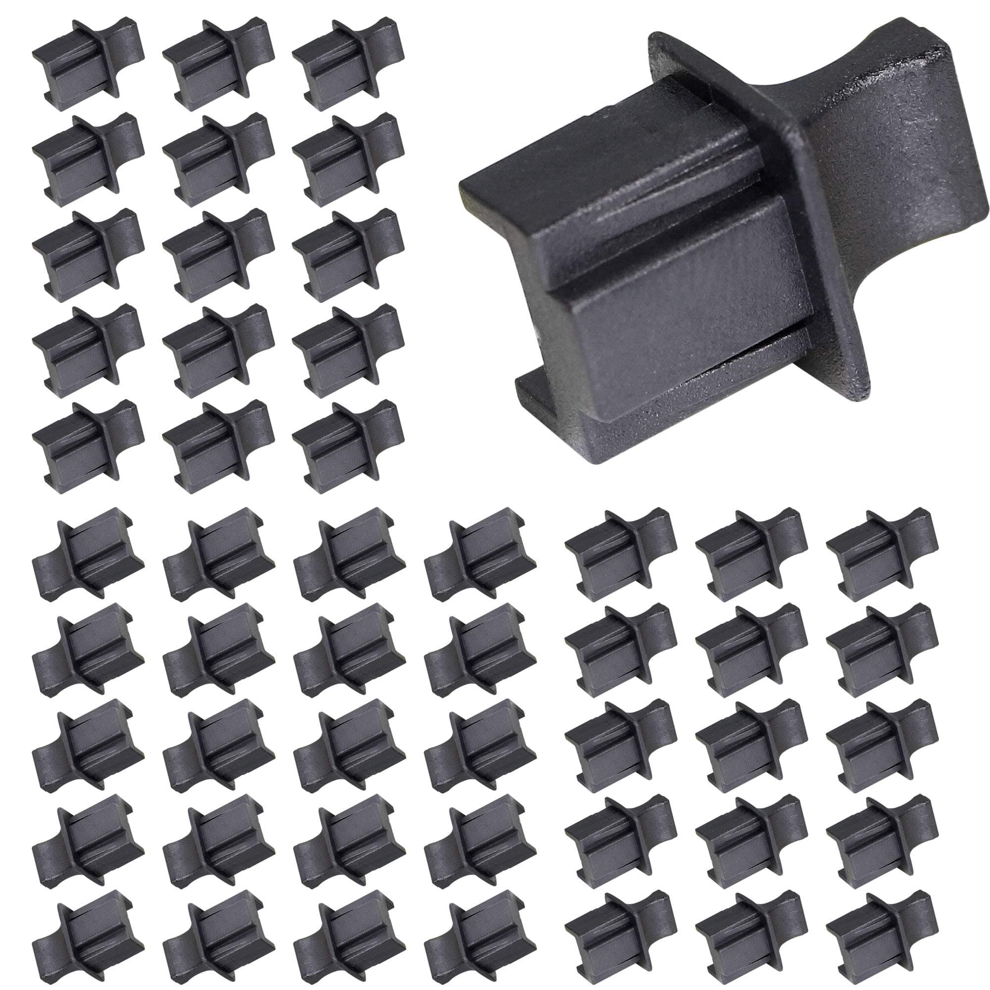 - 50PCS RJ45 Anti Dust Cover Cap Protector Protects Ethernet Hub Port by FENGQLONG (Black-Large)
