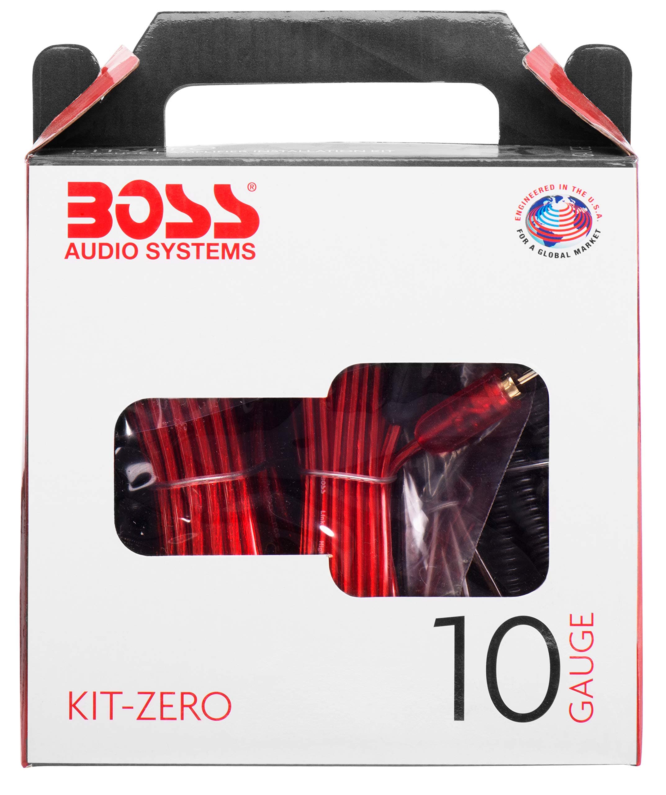 BOSS Audio Systems KIT-ZERO 10 Gauge Car Amplifier Install Wiring Kit - Makes Connections and Brings Power to Your Radio, Subwoofers and Speakers