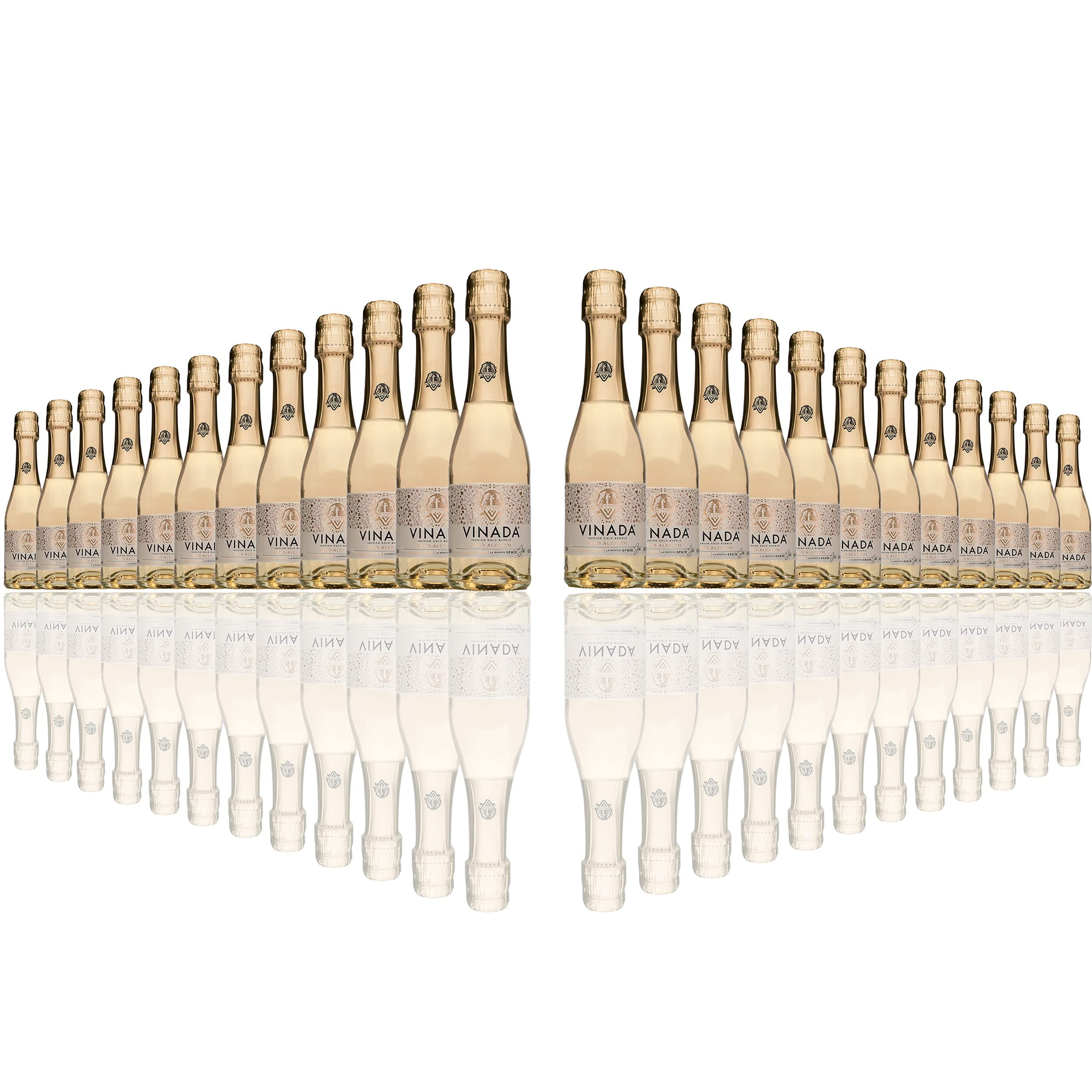 VINADA - Sparkling Gold Mini - Zero Alcohol Wine - 200 ml (24 Glass Bottles)