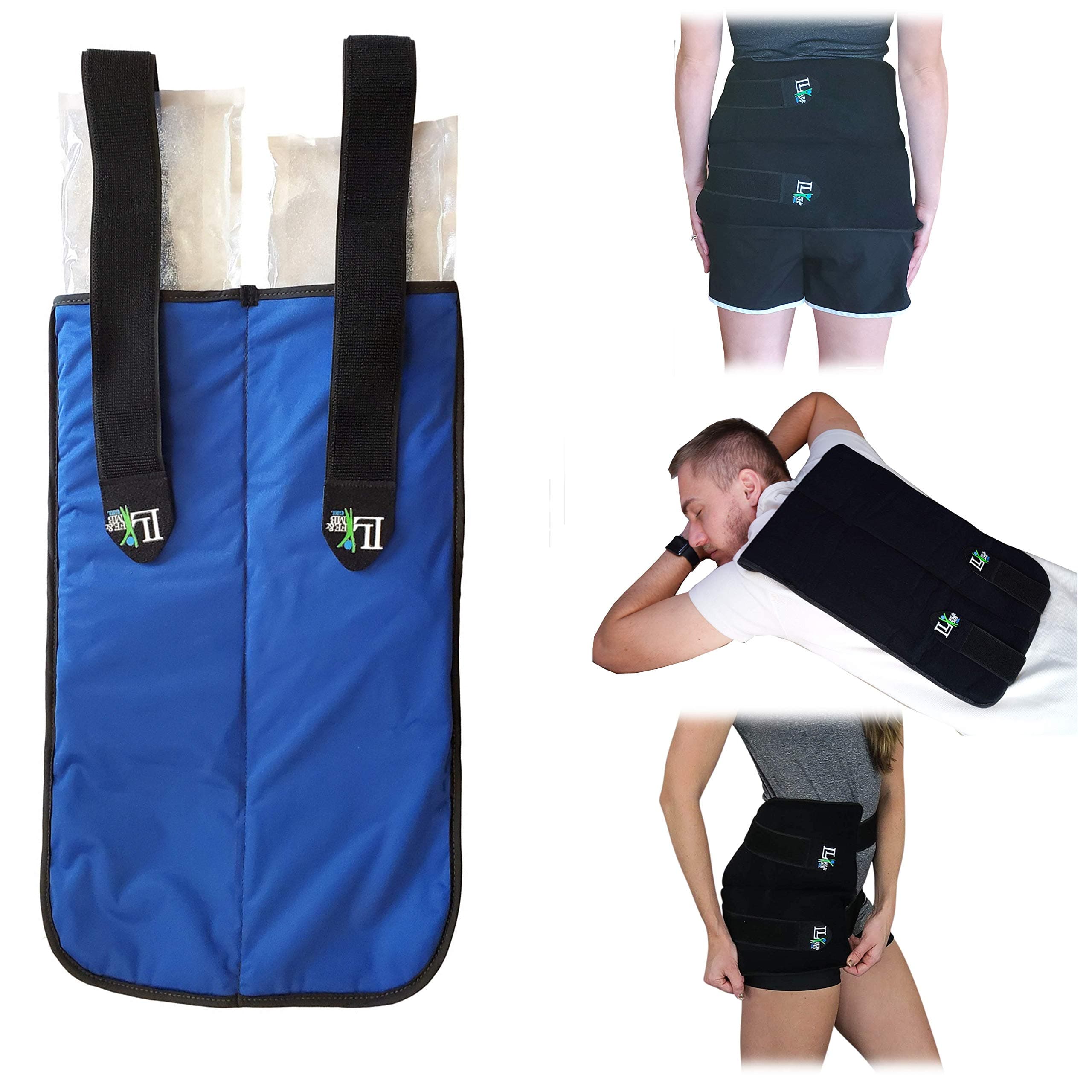 Large Reusable Gel Ice Pack for Injuries (12 X 20 Inches) Adjustable Straps - Premium Quality Hot Cold Pack - Pain Relief Wrap for Lower Back, Knees, Hips, Muscle Strains by Life and Limb Gel