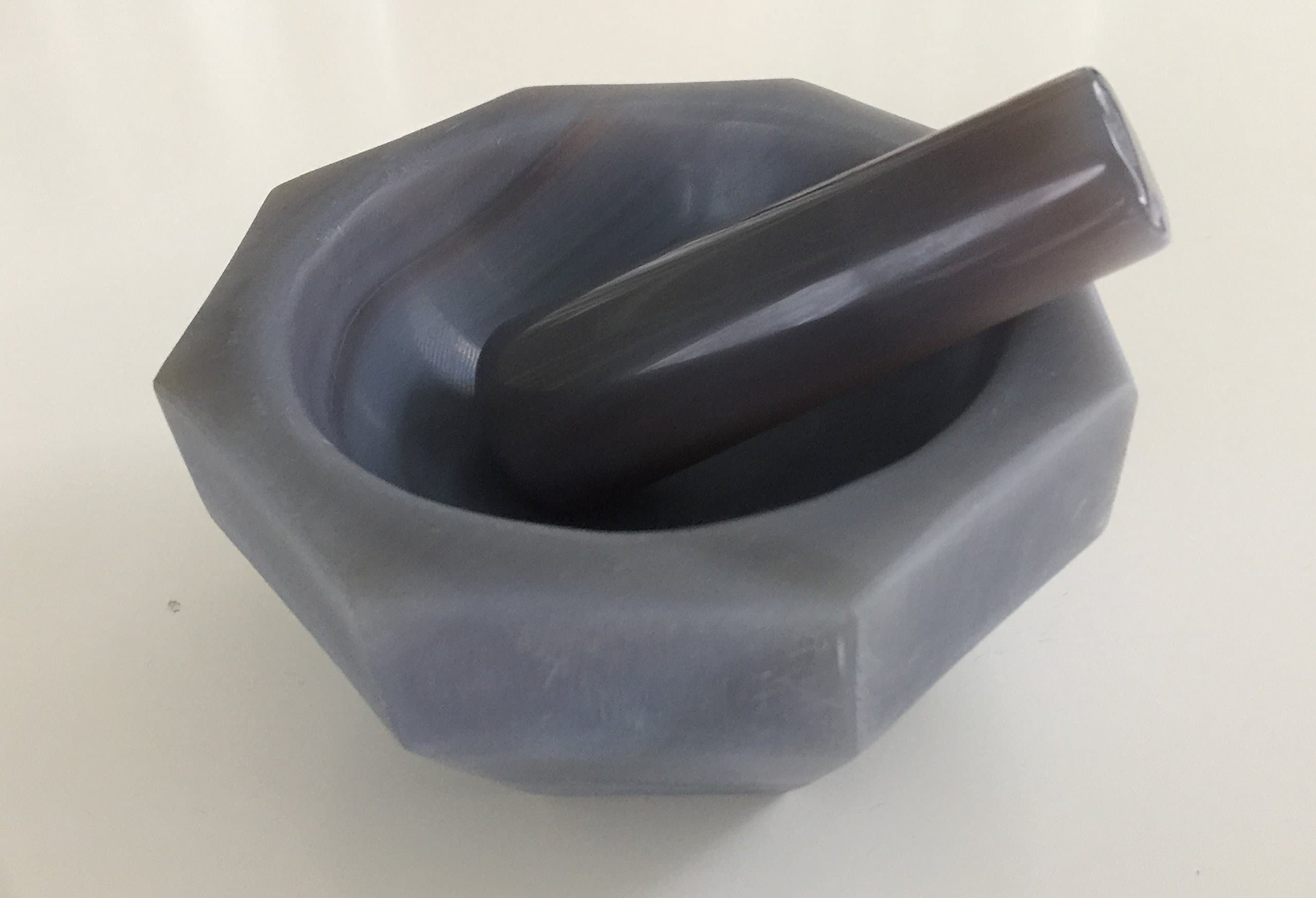 Agate Mortar and Pestle Deep Form Set 100x80x35mm