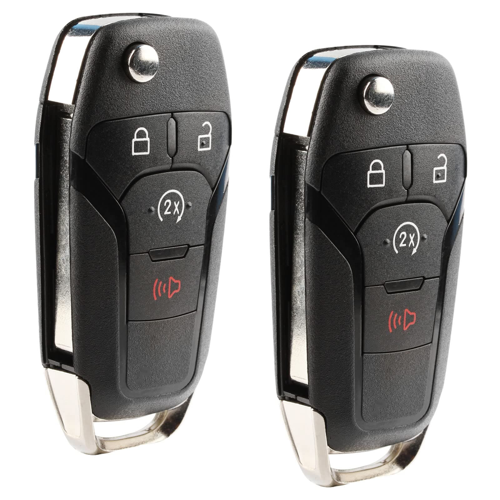 Replacement for 2015-2022 Ford F150 Bronco Ranger Raptor 4-Button Remote Start Flip Key Fob N5F-A08TDA 164-R8134 902mhz (Set of 2)