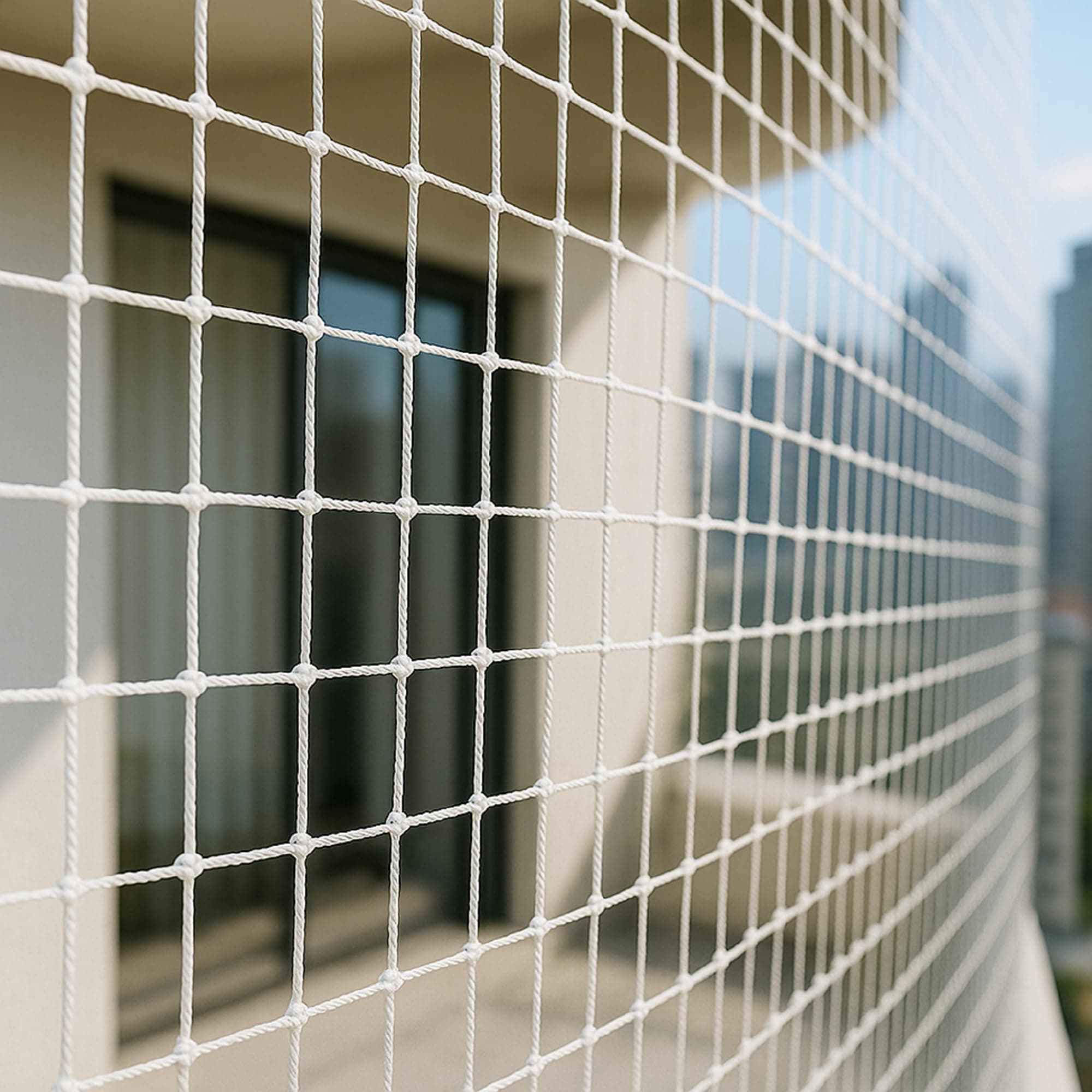 Evafly Bird Net | Bird Net for Balcony | Size:10X10 Ft | UV Stabilized Pigeon Net | 15 PLY with Attached Corner Ropes & Cup Hooks for Easy Installation-White