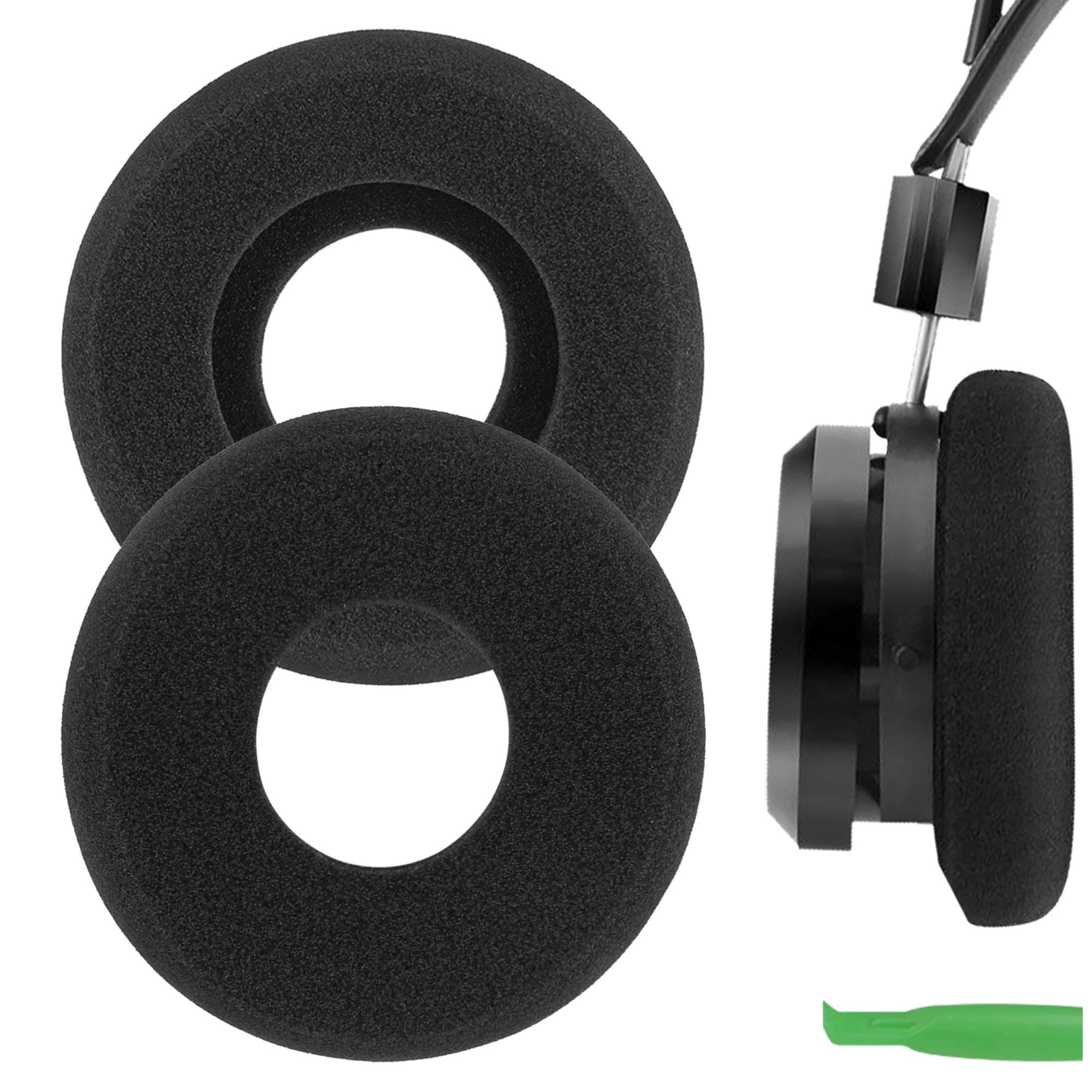 Comfort Foam Replacement Ear Pads for GRADO SR60, SR80, SR125, SR225, M1, M2 Headphones Ear Cushions, Repair Parts with Video Guide (Black)