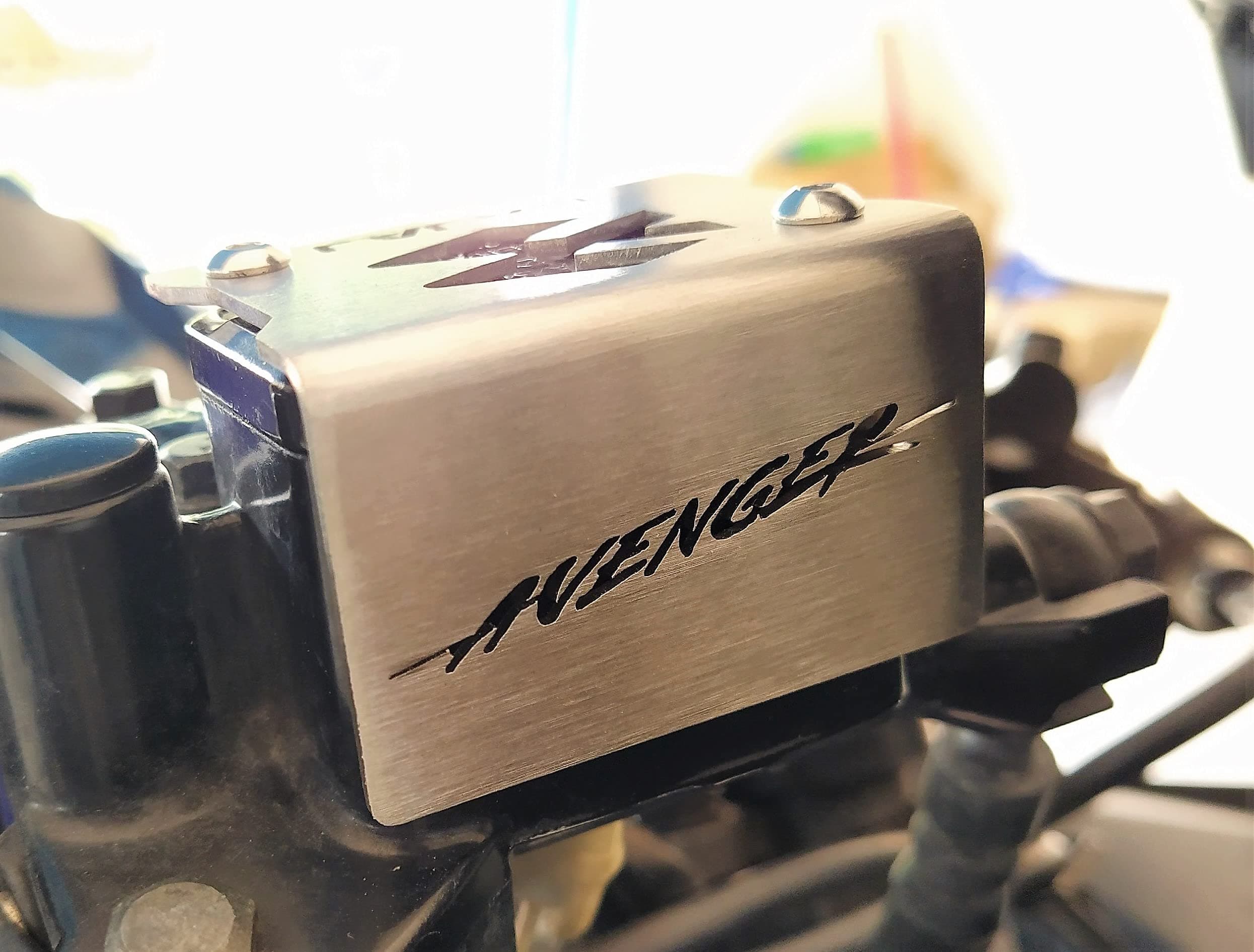 Auto Infinity Front Reservoir Guard Compatible With Bajaj Avenger (Silver, Pack of 1)