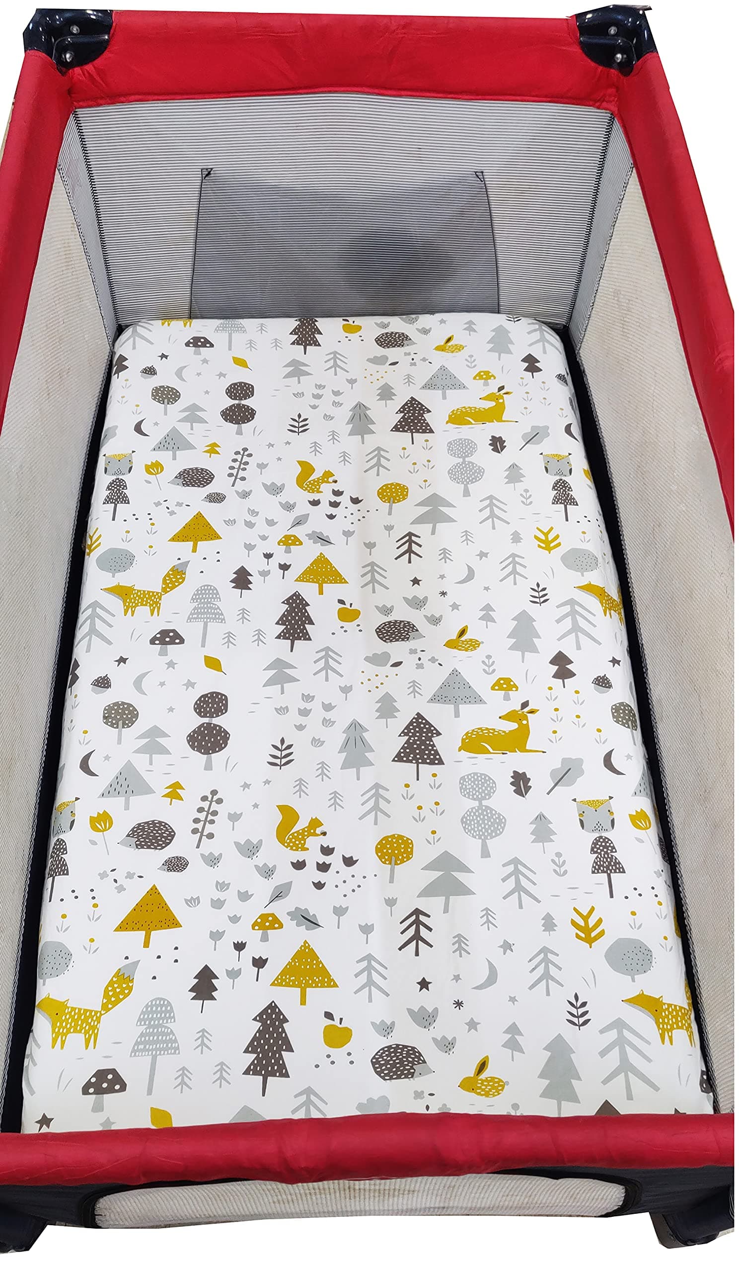 Tickle Tums 100% Cotton Fitted Cot Breathable Cot Sheet, Bed Sheet for Baby Crib 132x70x20 CM - Super Soft, Smooth, Absorbent, Newborns, Babies, Toddlers