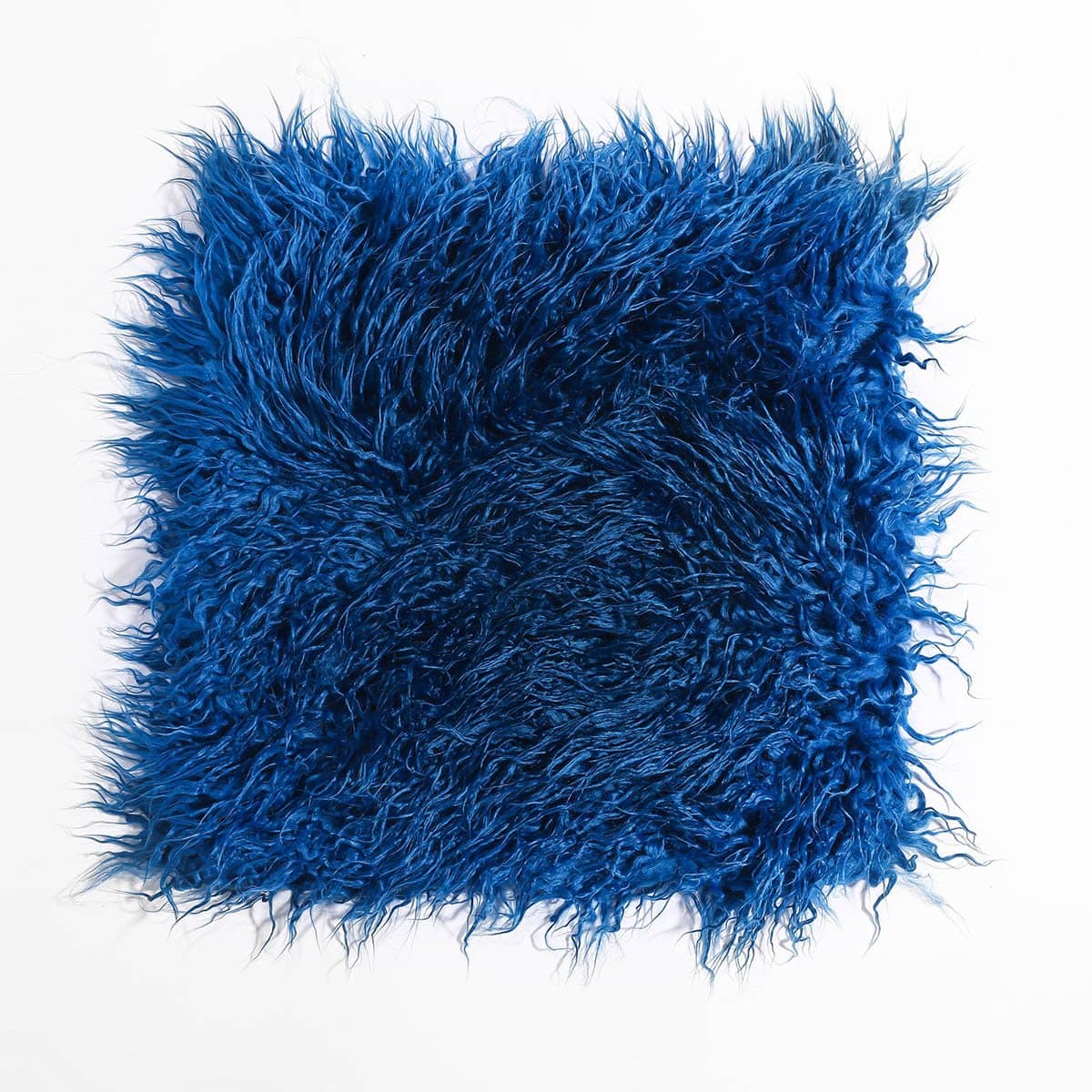 Senoke Home Sofa Bed Couch Decor Super Soft Mongolian Faux Fur Plush Pillowcase Throw Pillow Cushion Cover 18"x18" (Dark Blue)