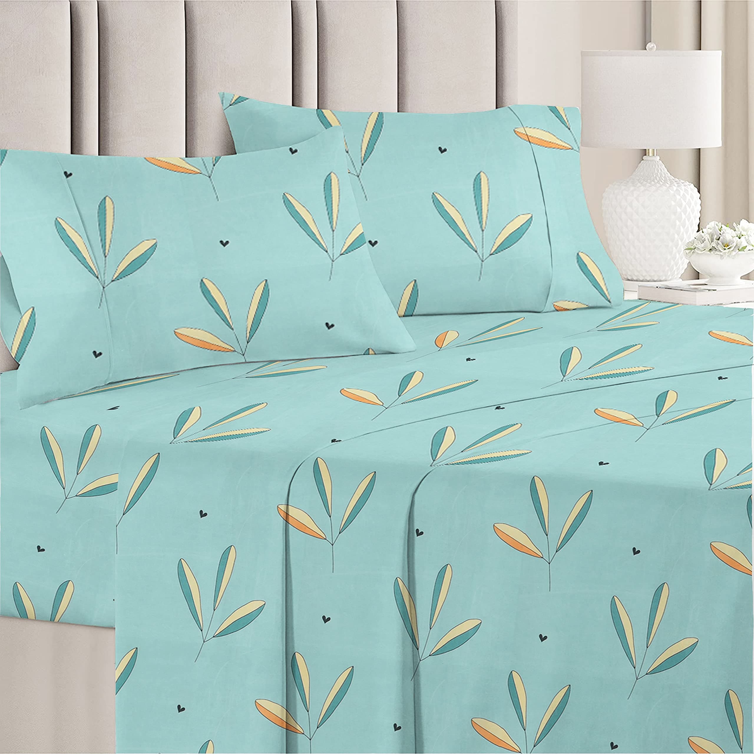 VAS COLLECTIONS Premium Double Bedsheet with 2 Pillow Covers - 160 TC Supersoft Glace Cotton - Breathable & Wrinkle Free - 3 Pcs Set - 228x228 cm - Silver and Grey