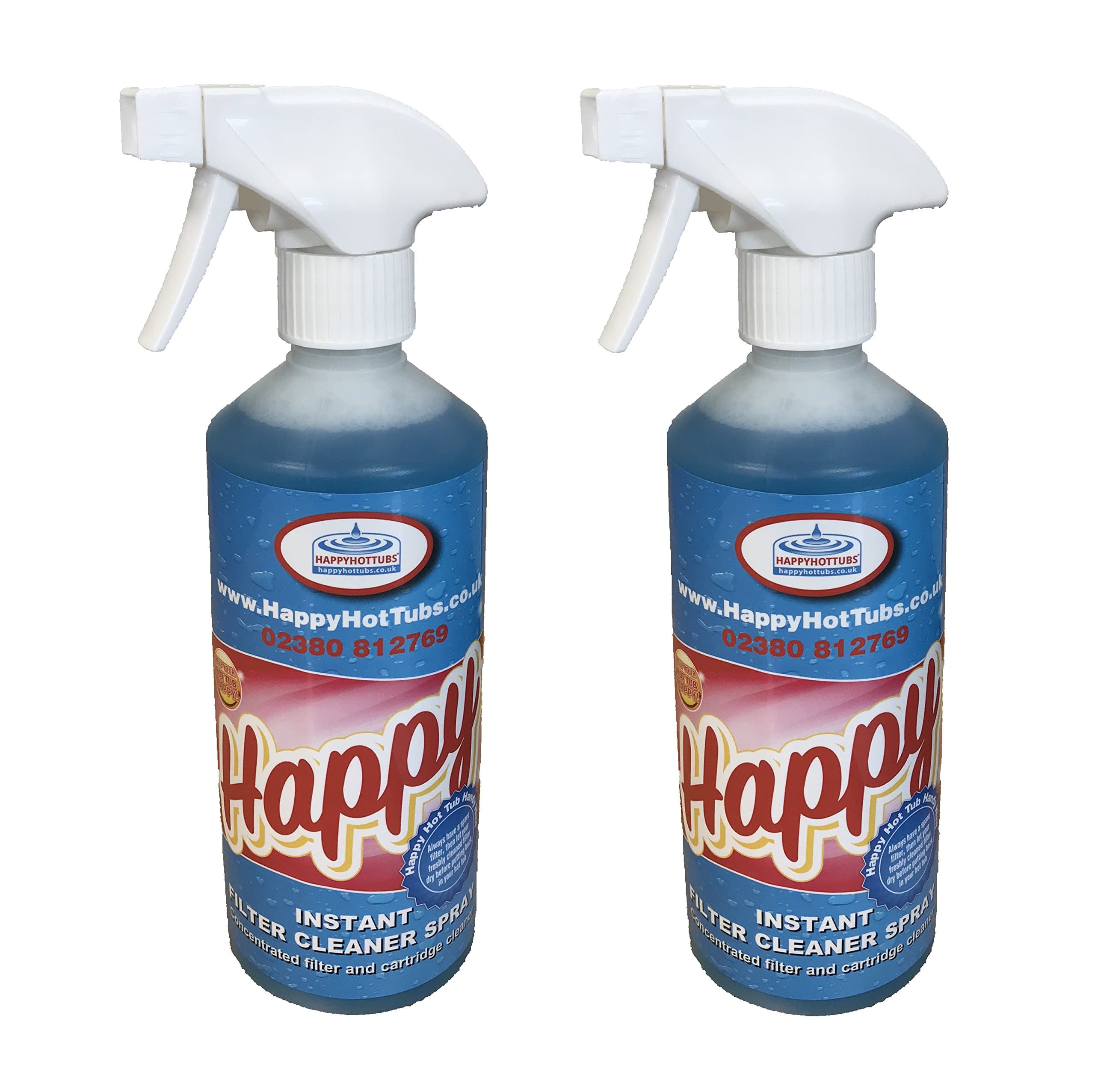 Happy Hot Tubs Instant Filter Cleaner Spray 2 x 500ml Hot Tub Pool Spa Tubs Spas