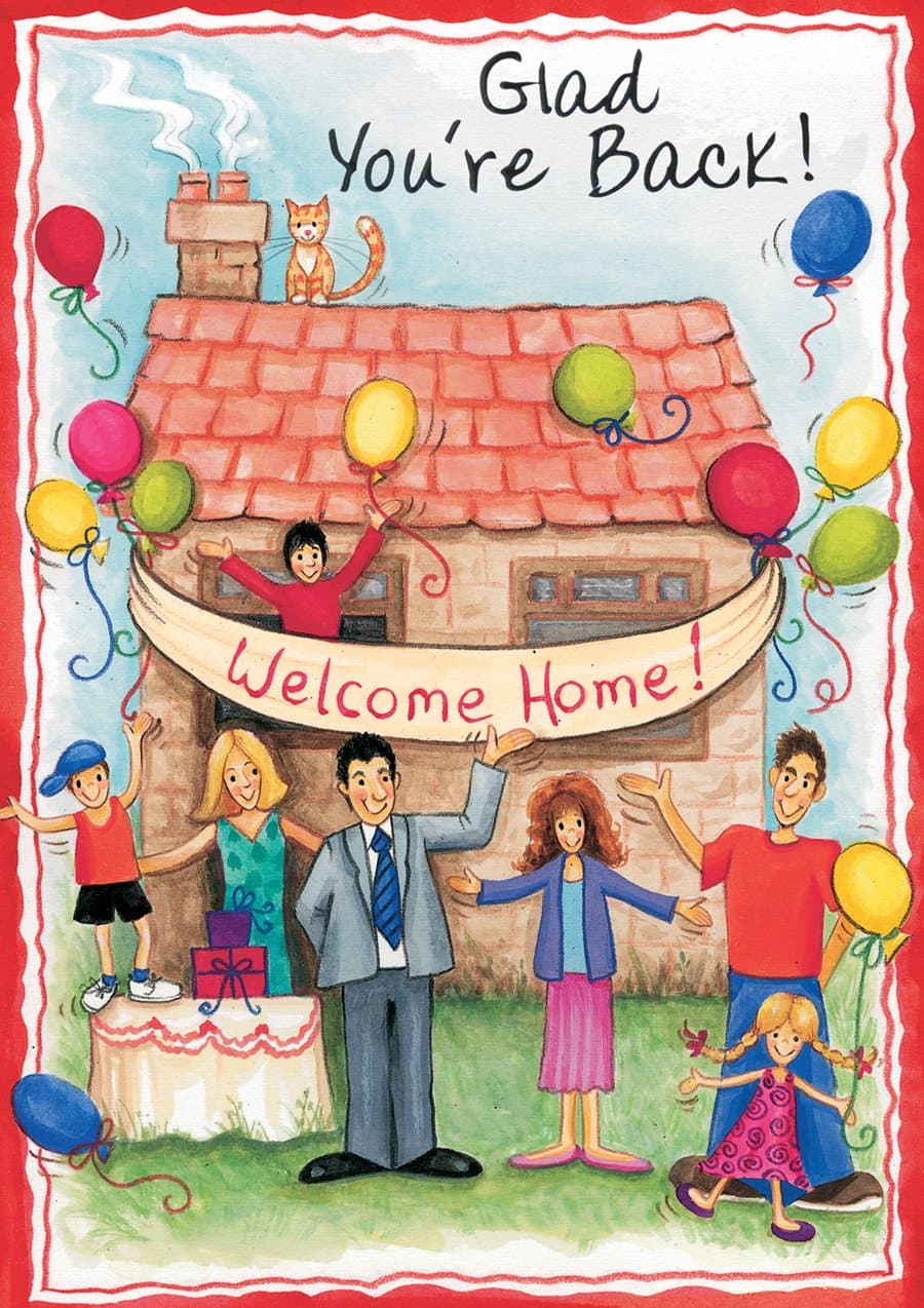 Glad You're Back! Welcome Home Card with Silver Foil