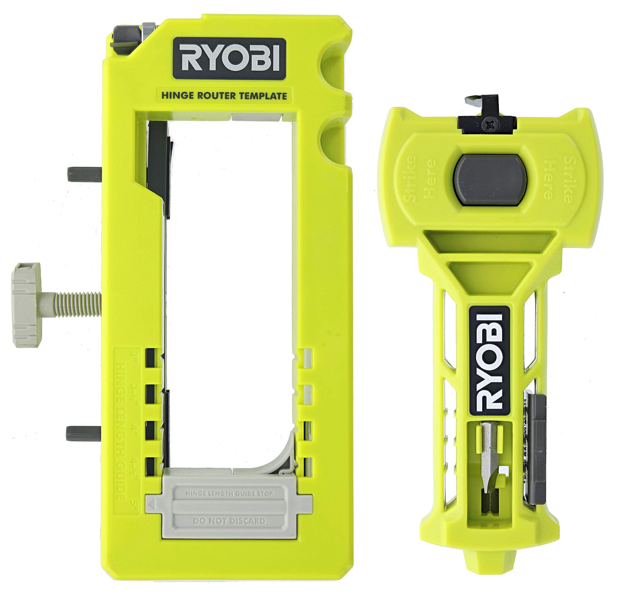 Ryobi A99HT2 Door Hinge Installation Kit/Mortiser Template Bundled with Ryobi A99LM2 Door Latch Installation Kit for Accurate Chiseling and Scoring