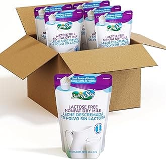 DairySky Lactose Free Milk Powder 11 Oz - Non GMO Fat Free Powdered Milk for Baking & Coffee, Kosher with Protein & Calcium, Great Substitute for Liquid Milk, RBST Hormone - Free - 6 Pack